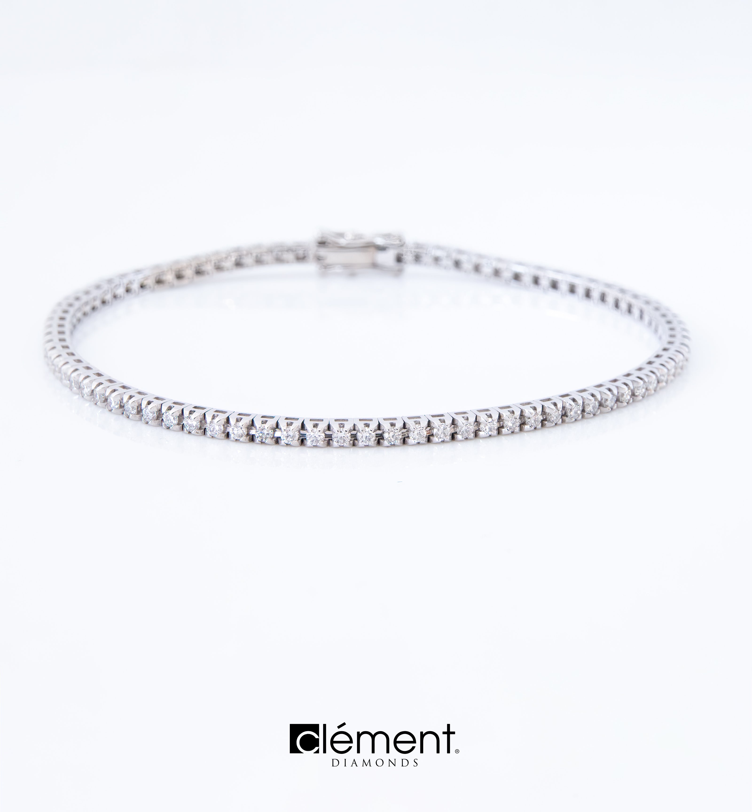 18ct White Gold Natural Diamond Tennis Bracelet