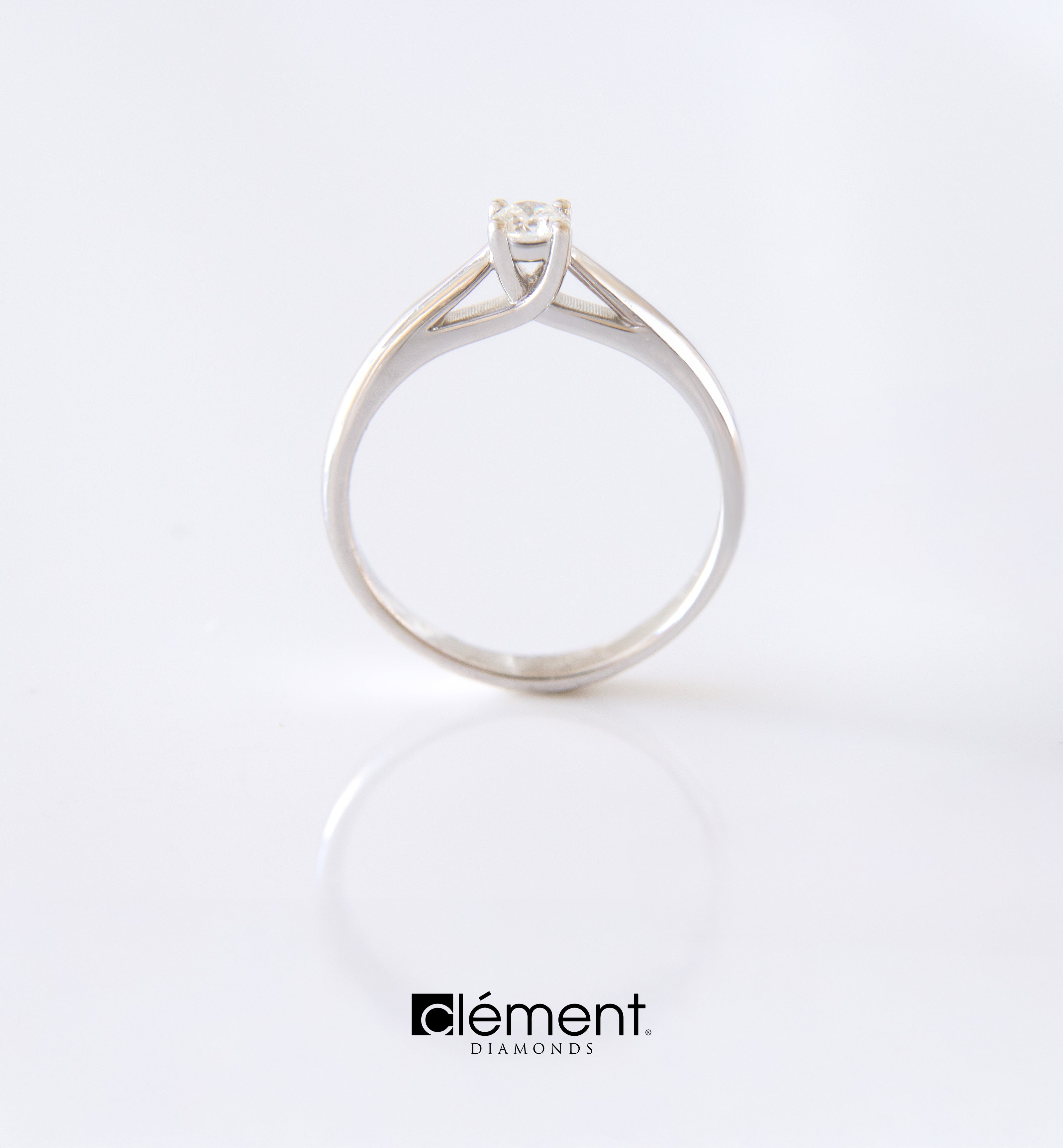 18ct White Gold Natural Diamond Solitaire Ring
