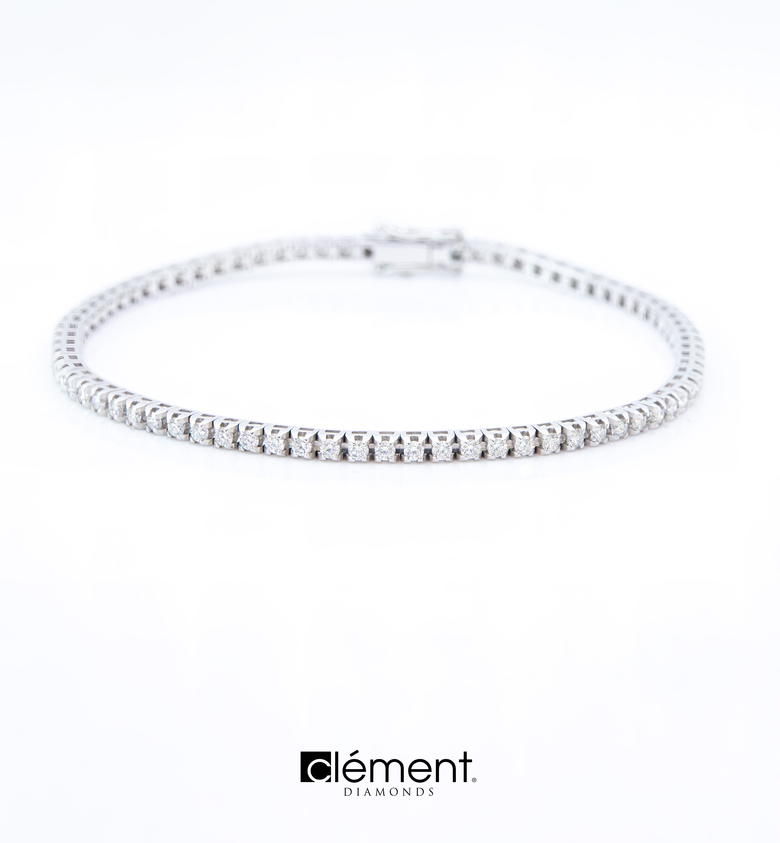 18ct White Gold Natural Diamond Tennis Bracelet
