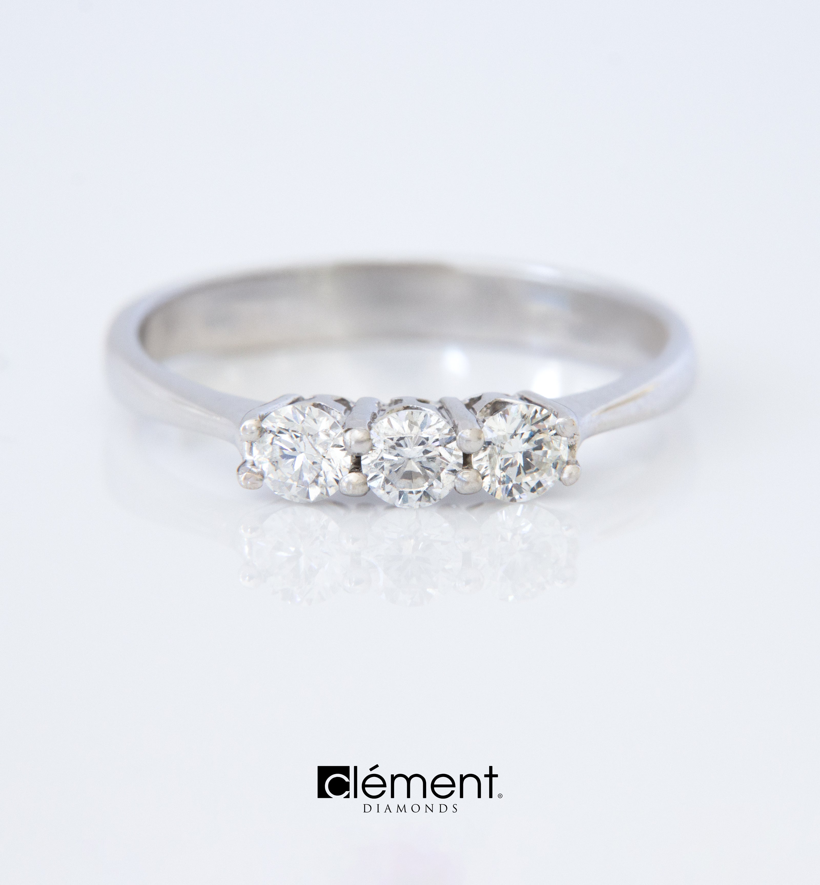 18ct White Gold Trilogy Diamond Ring