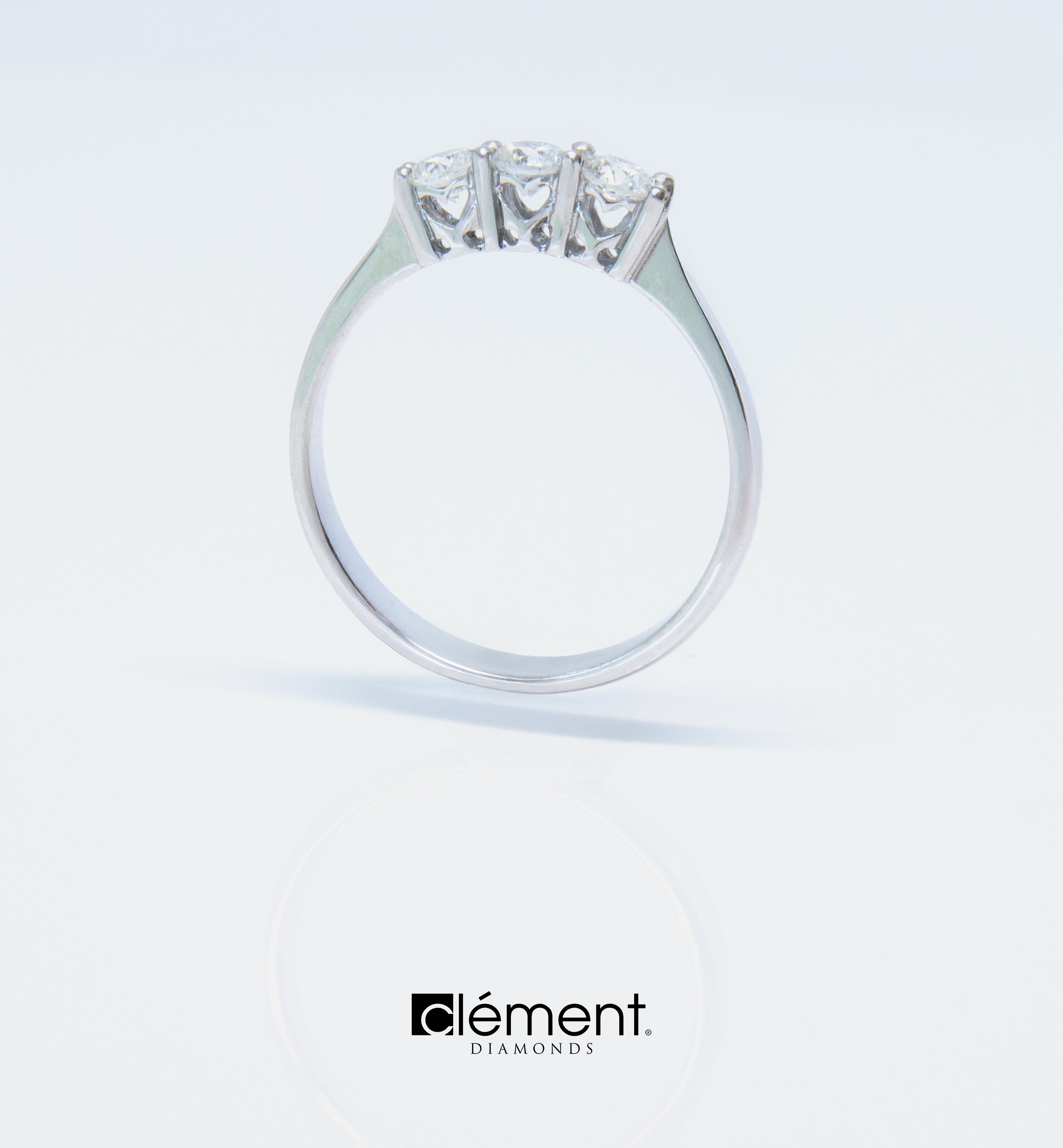 18ct White Gold Trilogy Diamond Ring