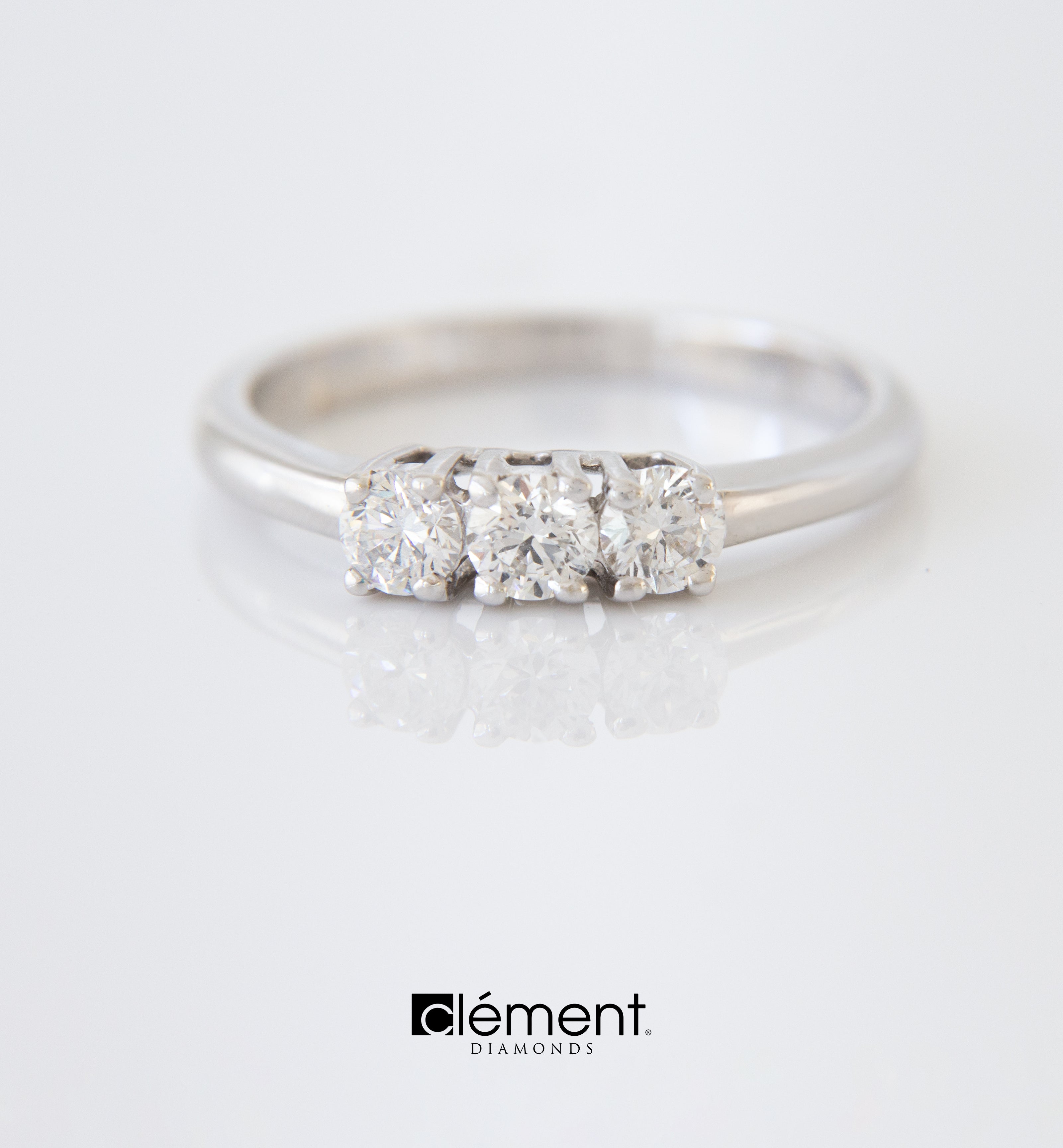 18ct White Gold Trilogy Diamond Ring