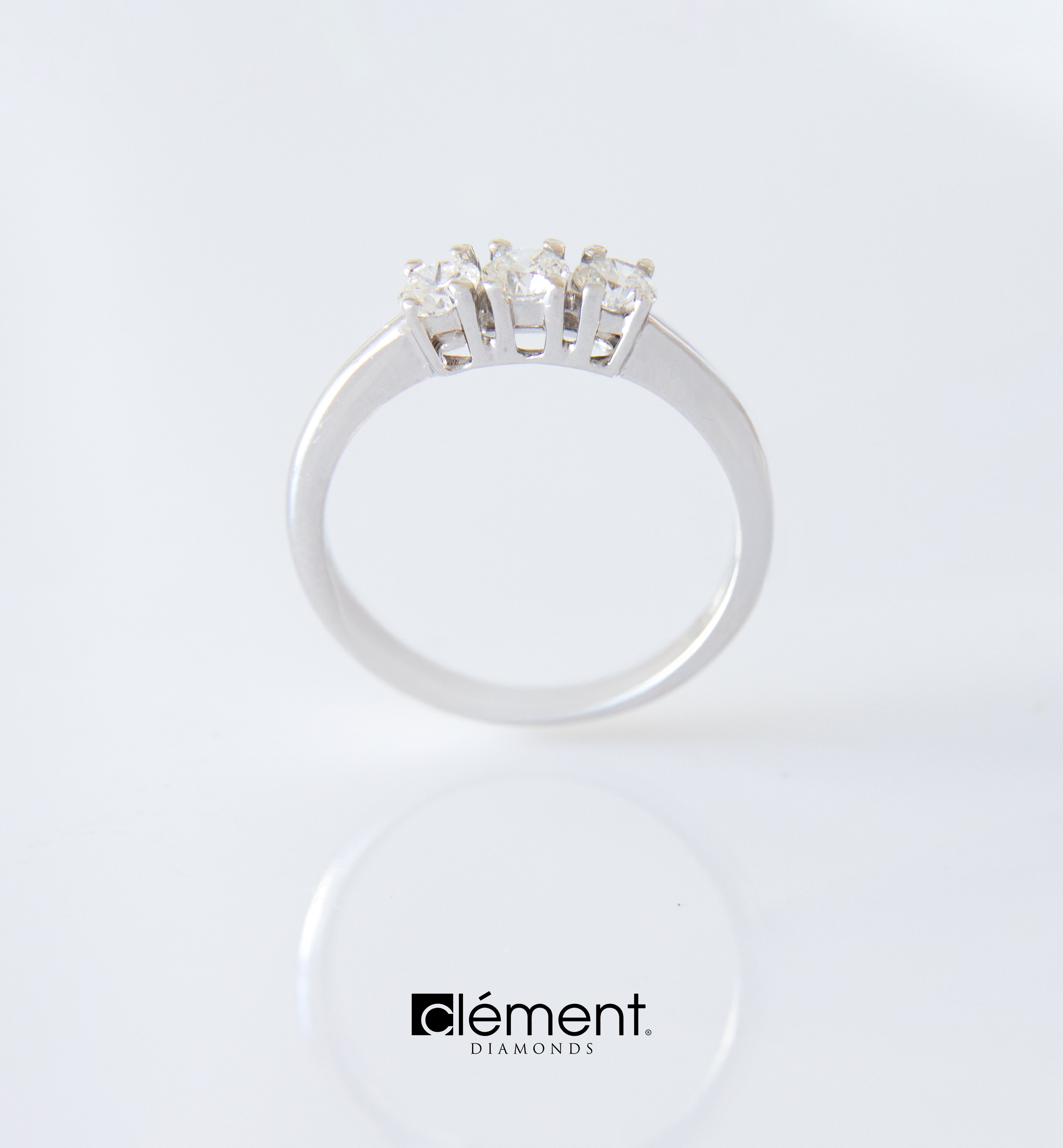 18ct White Gold Trilogy Diamond Ring