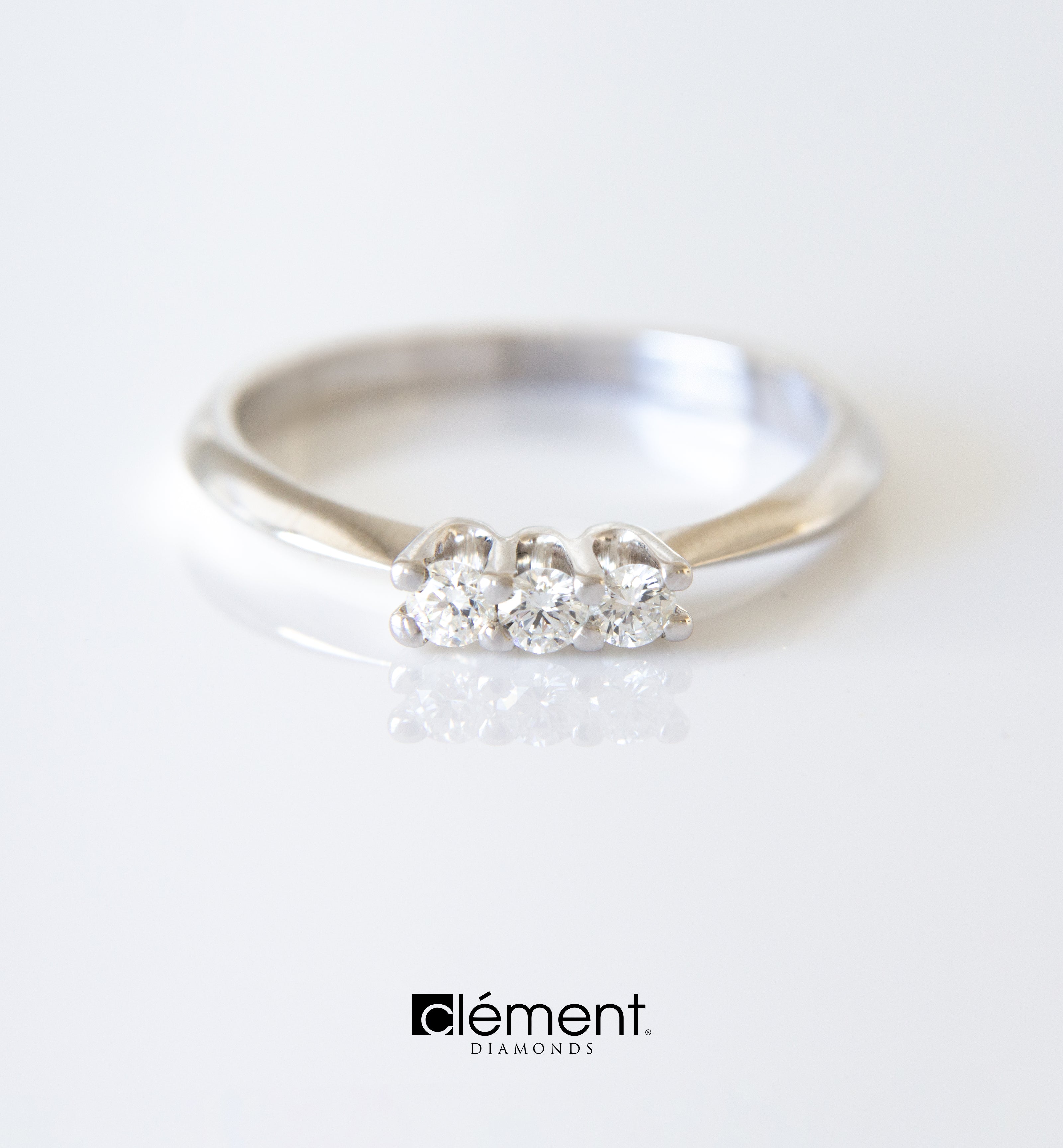 18ct White Gold Trilogy Diamond Ring