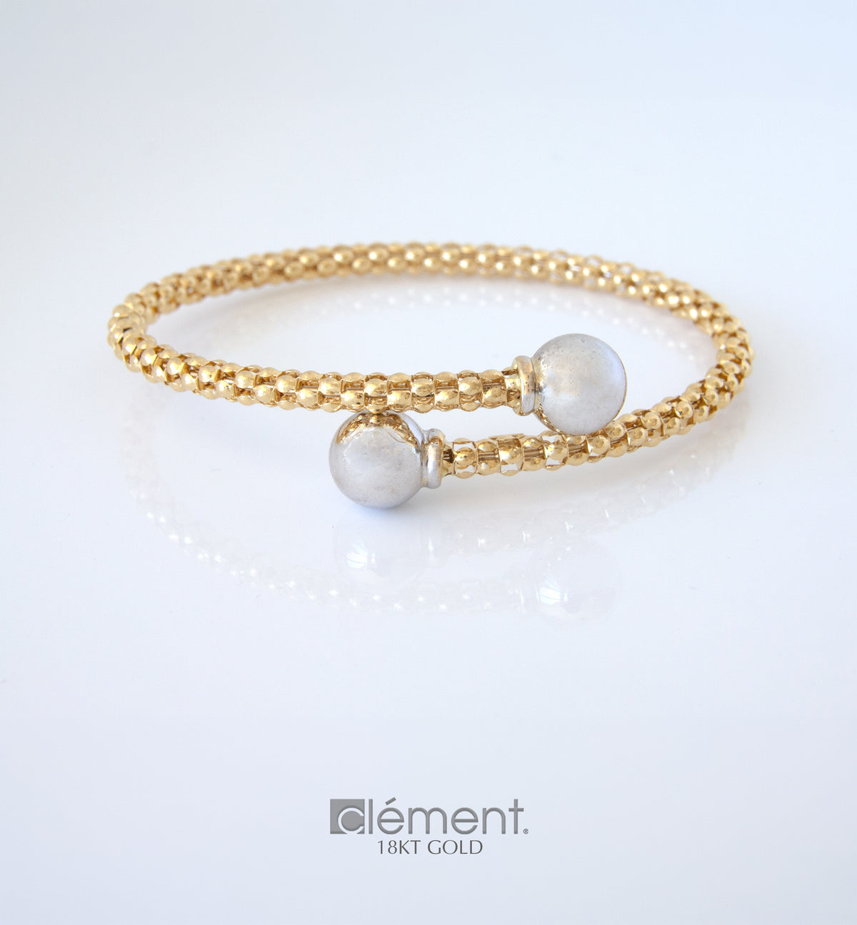 18ct Gold Two-Tone Design Bangle