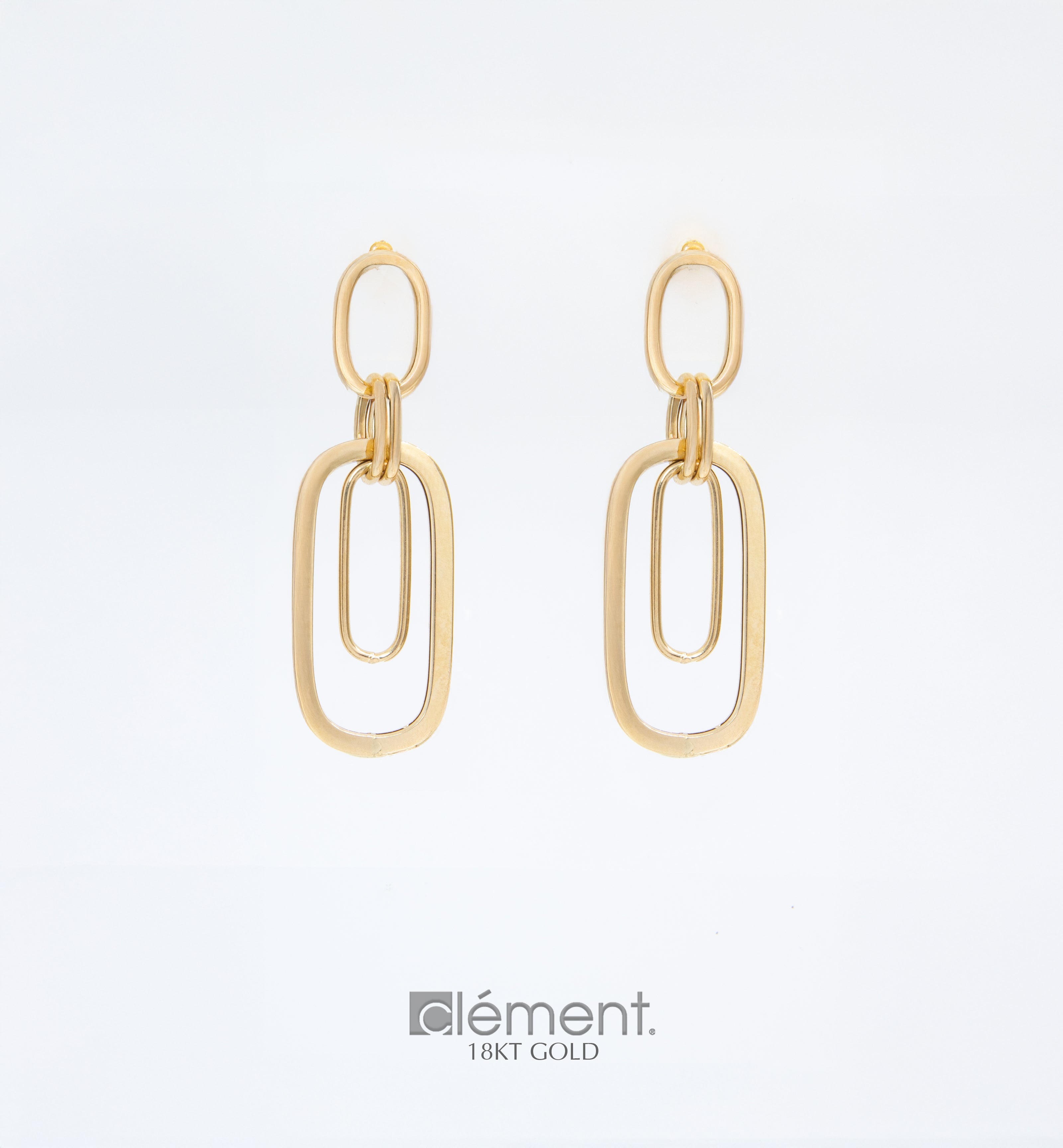 18ct Yellow Gold Link Design Earrings