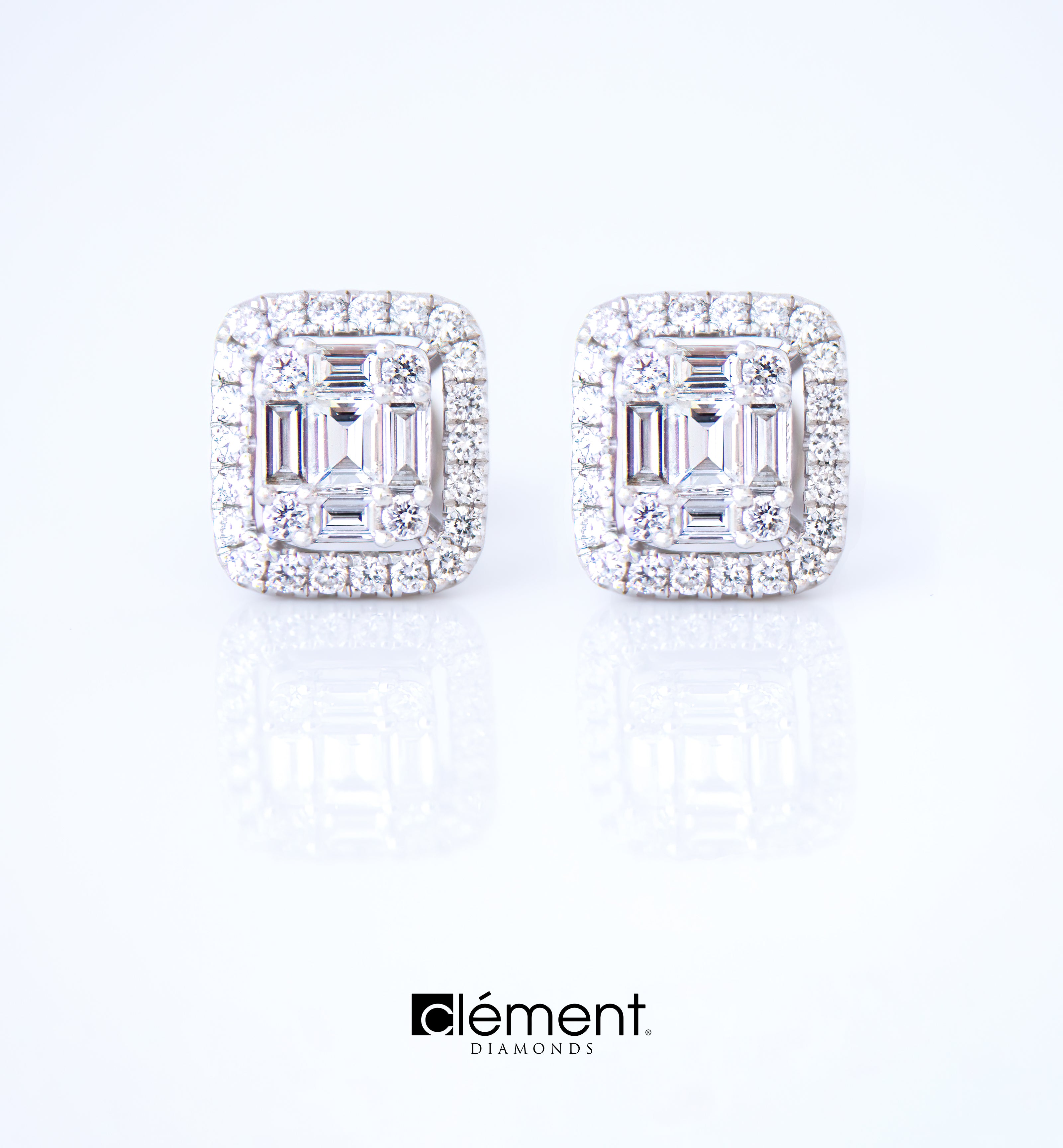 18ct White Gold Diamond Earrings