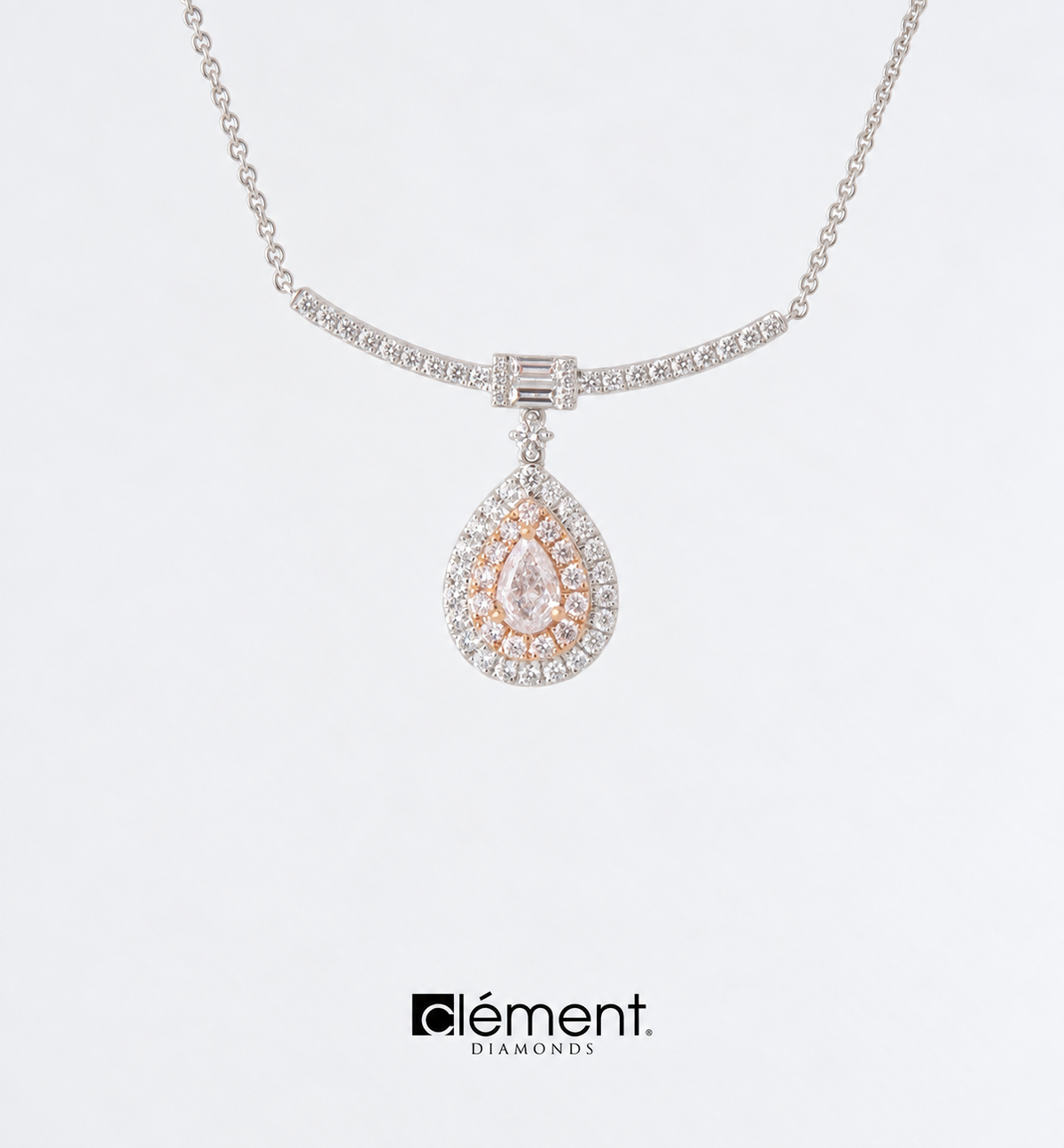 18ct White Gold Natural GIA Certified Pink Diamond Pendant