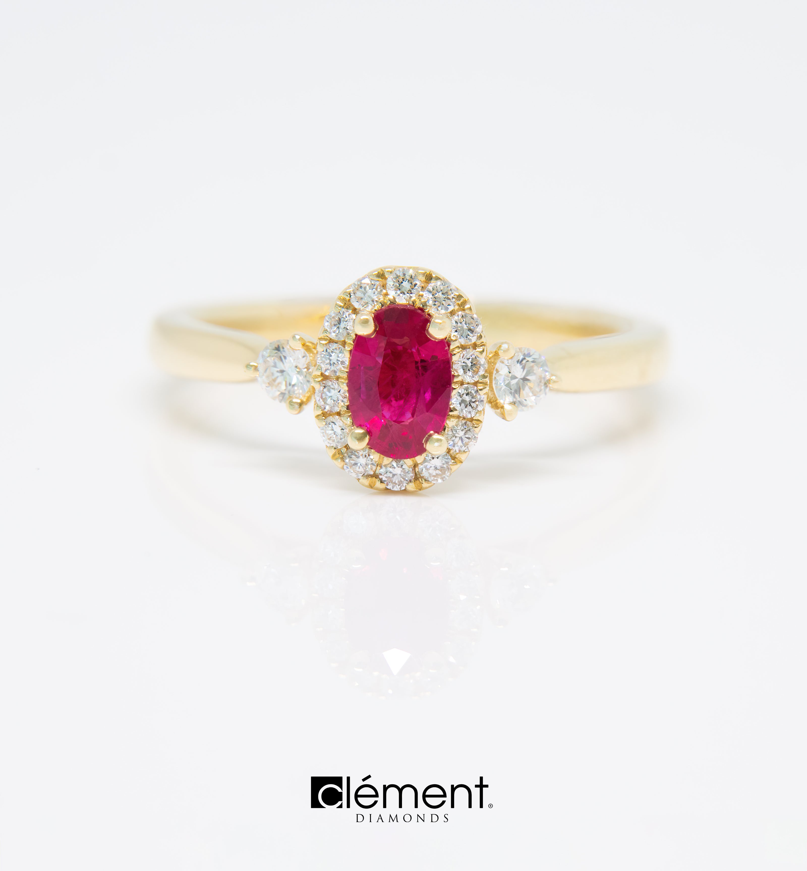 18ct Yellow Gold Diamond and Ruby Ring