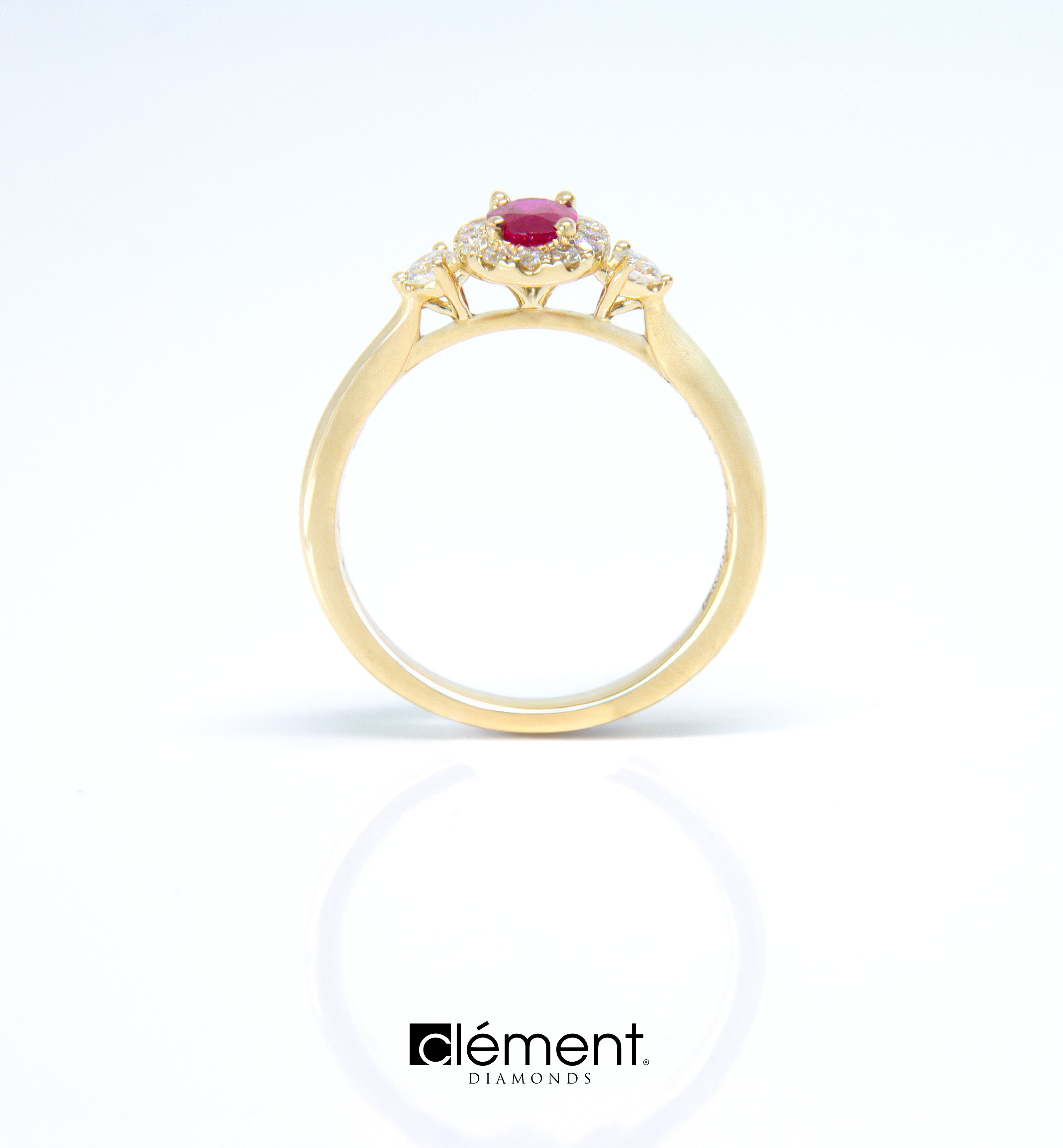 18ct Yellow Gold Diamond and Ruby Ring