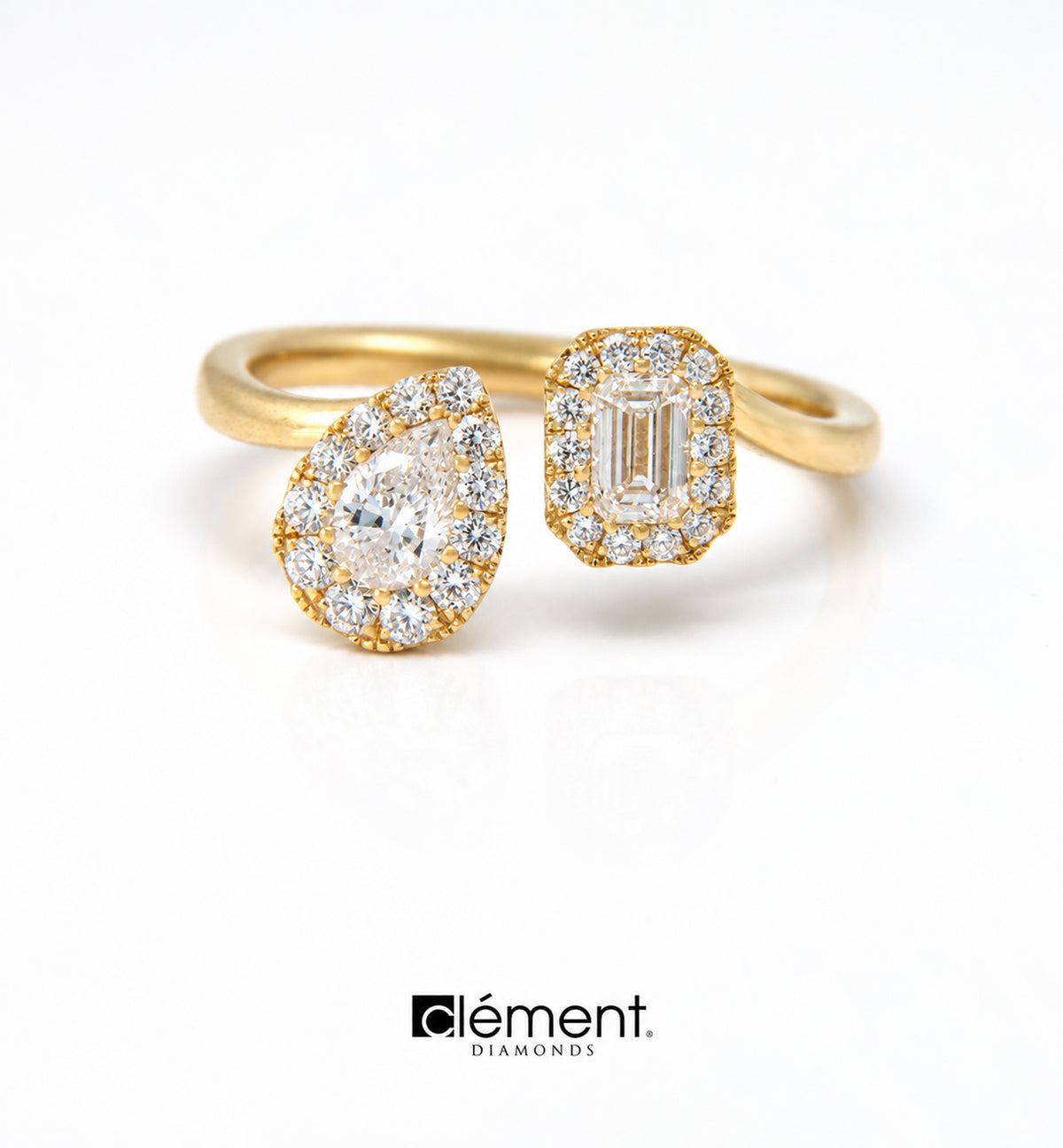 18ct Yellow Gold Natural Diamond Toi et Moi Ring