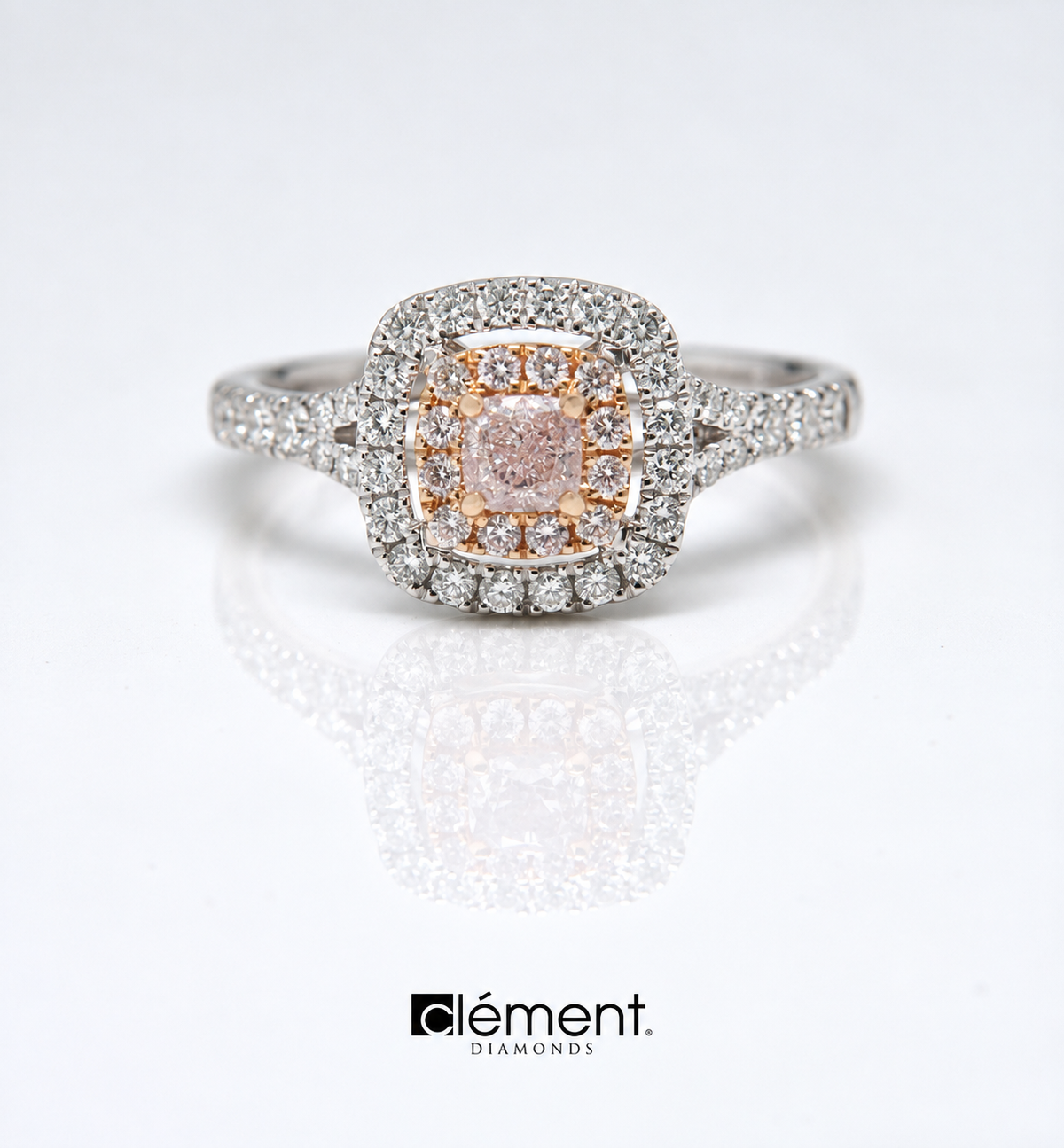 18ct White Gold Natural GIA Fancy Pink Diamond Ring