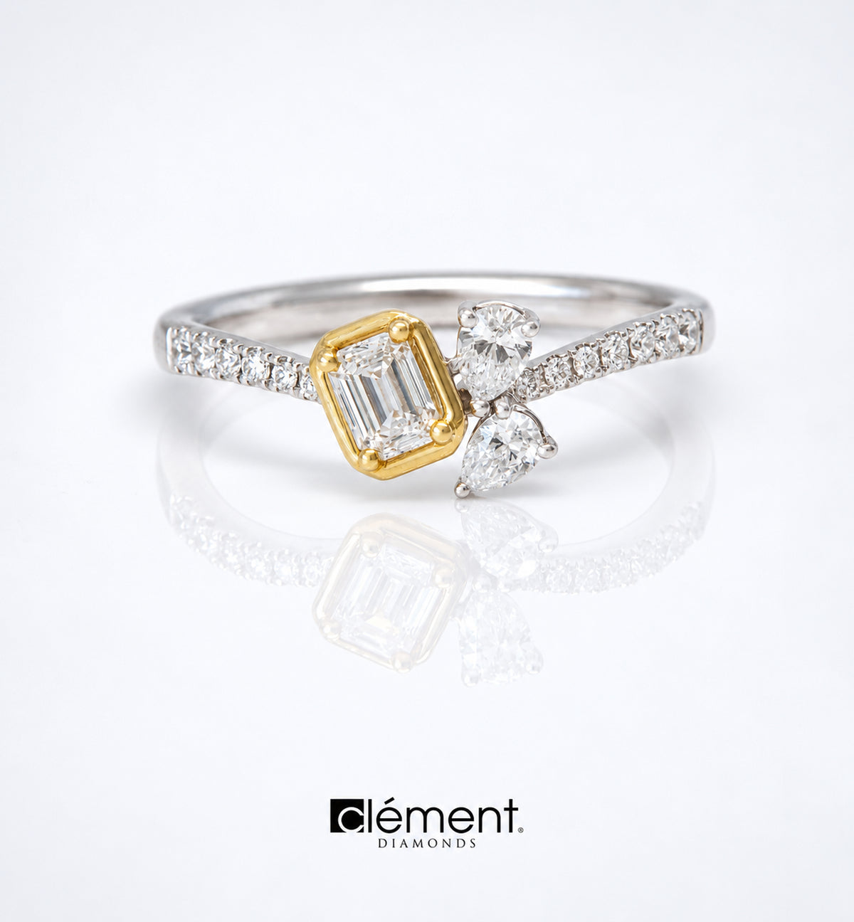 18ct Gold Two-Tone Diamond Ring