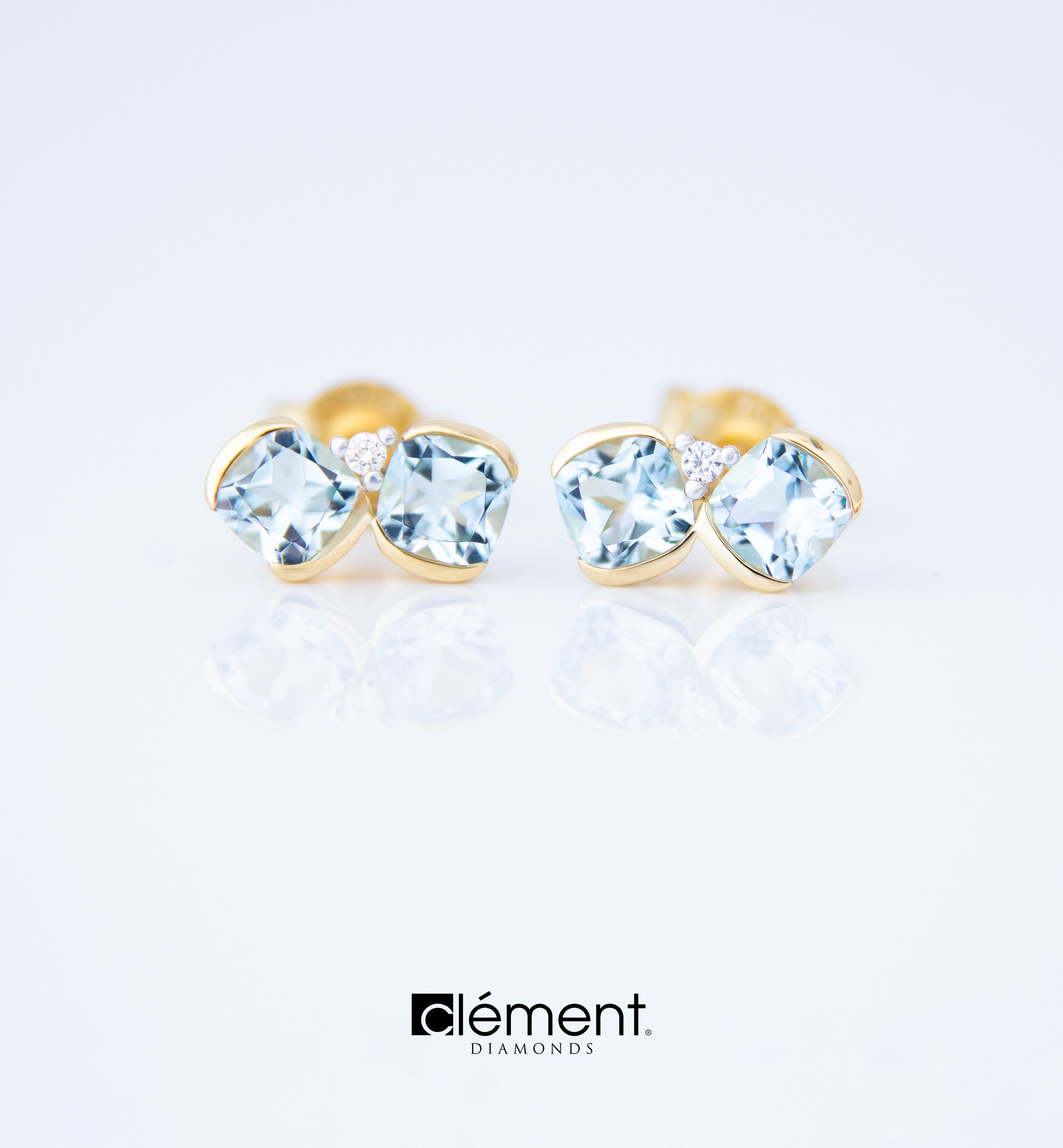 18ct Yellow Gold Diamond and Topaz Earrings