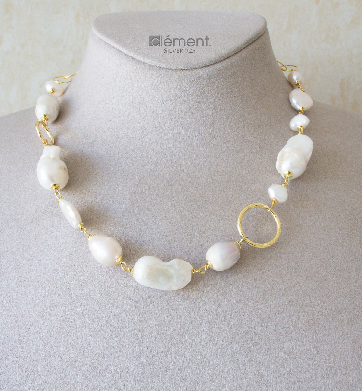 Silver 925 Necklace with Baroque Pearls