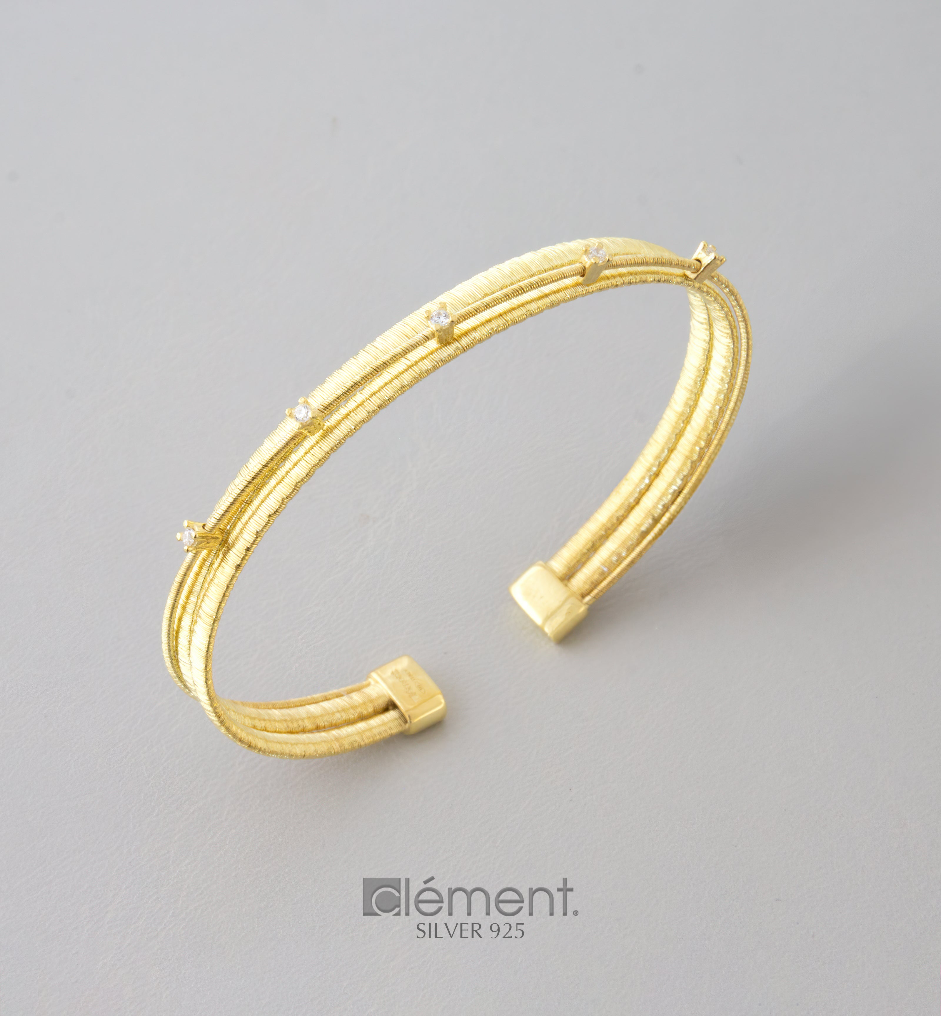 Silver 925 Bangle with CZ Stones