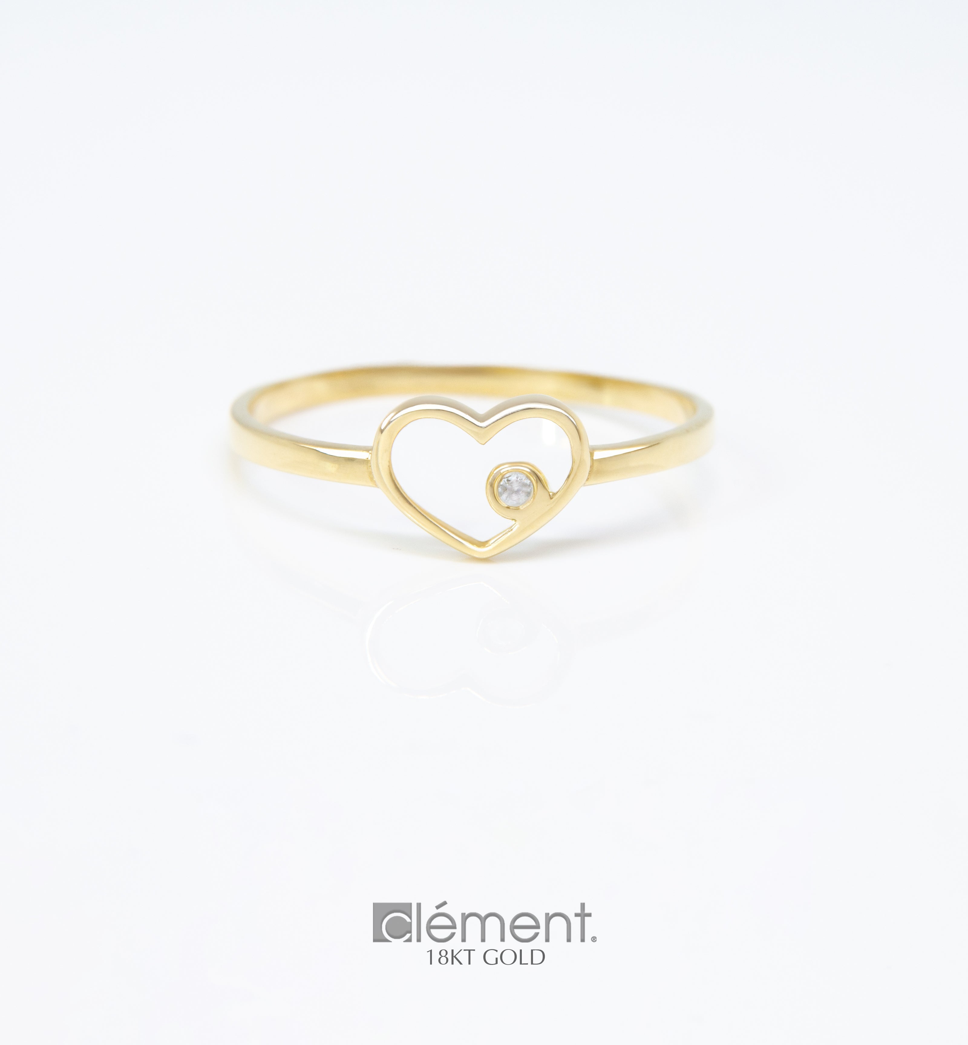 18ct Yellow Gold Ring with CZ Stone
