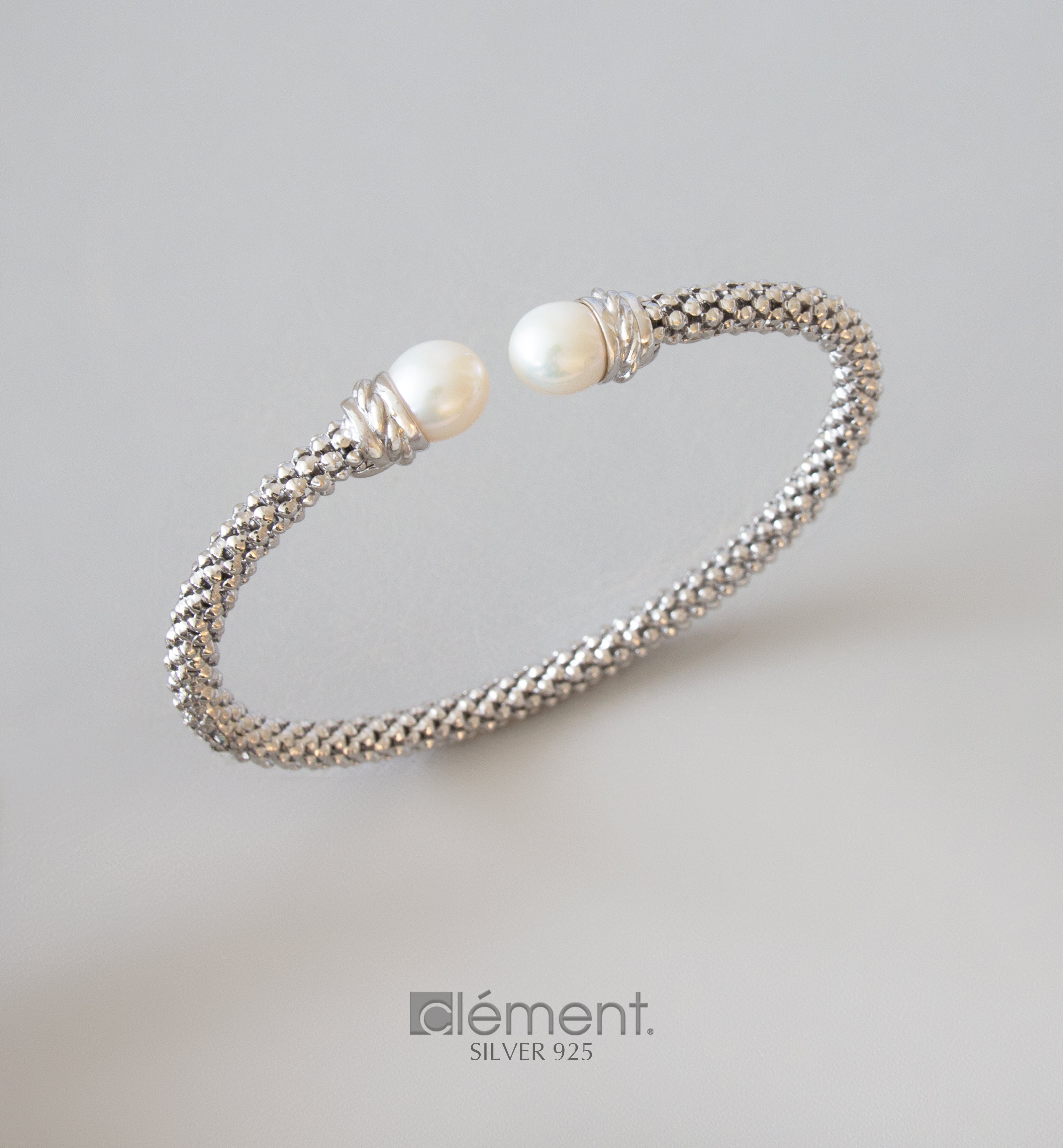 Silver 925 Bangle with Pearls