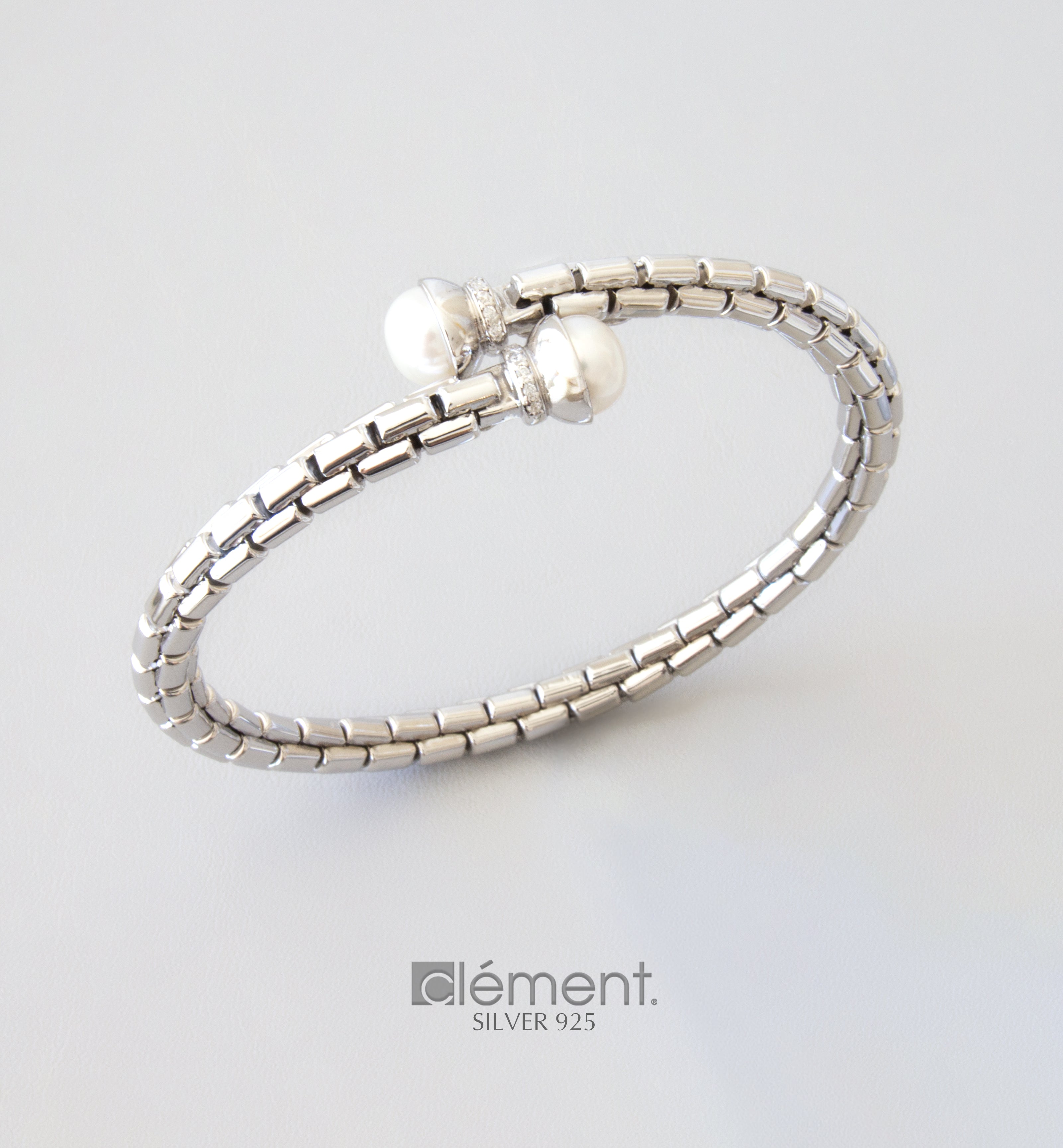 Silver 925 Bangle with FW Cultured Pearl