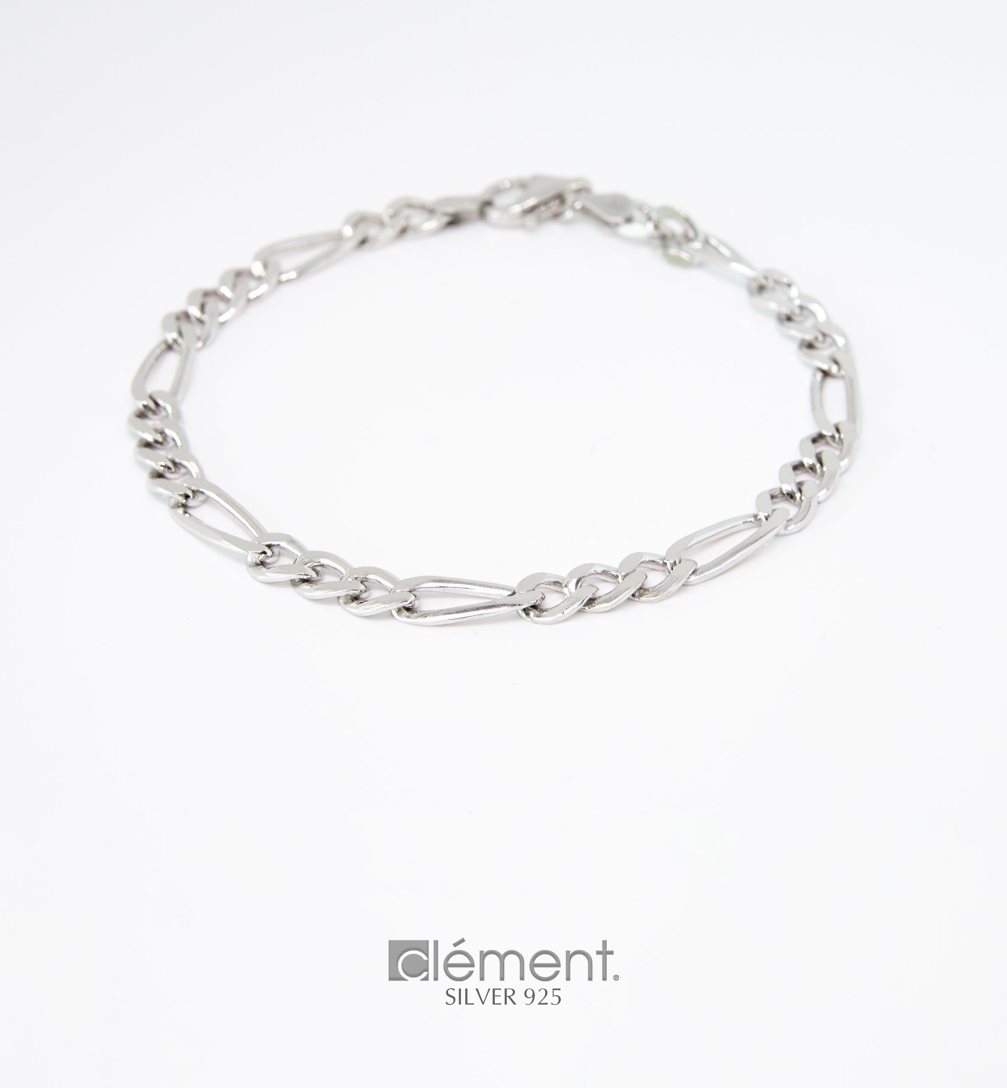 Silver 925 Figaro Chain Bracelet