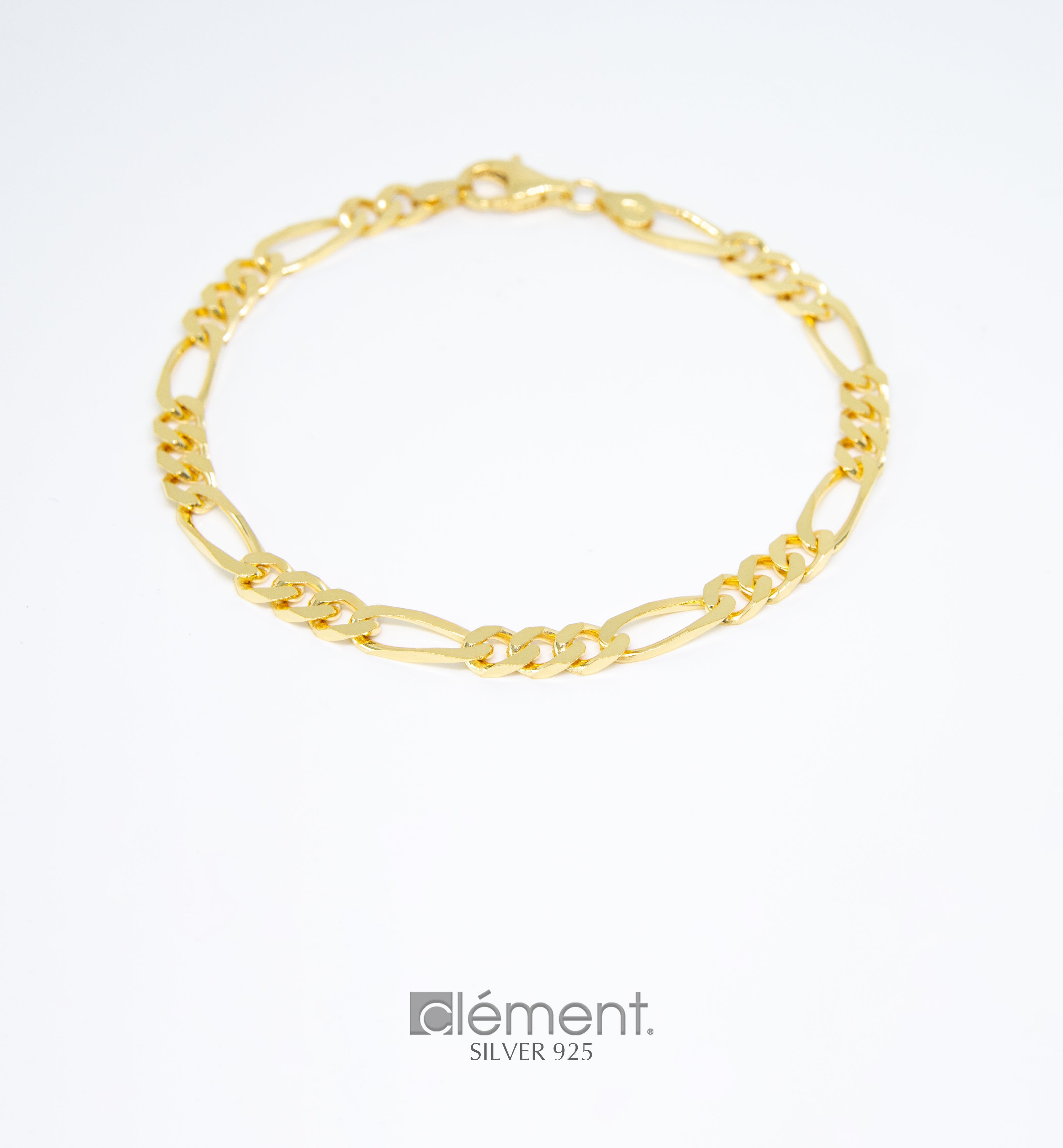 Silver 925 Figaro Chain Bracelet