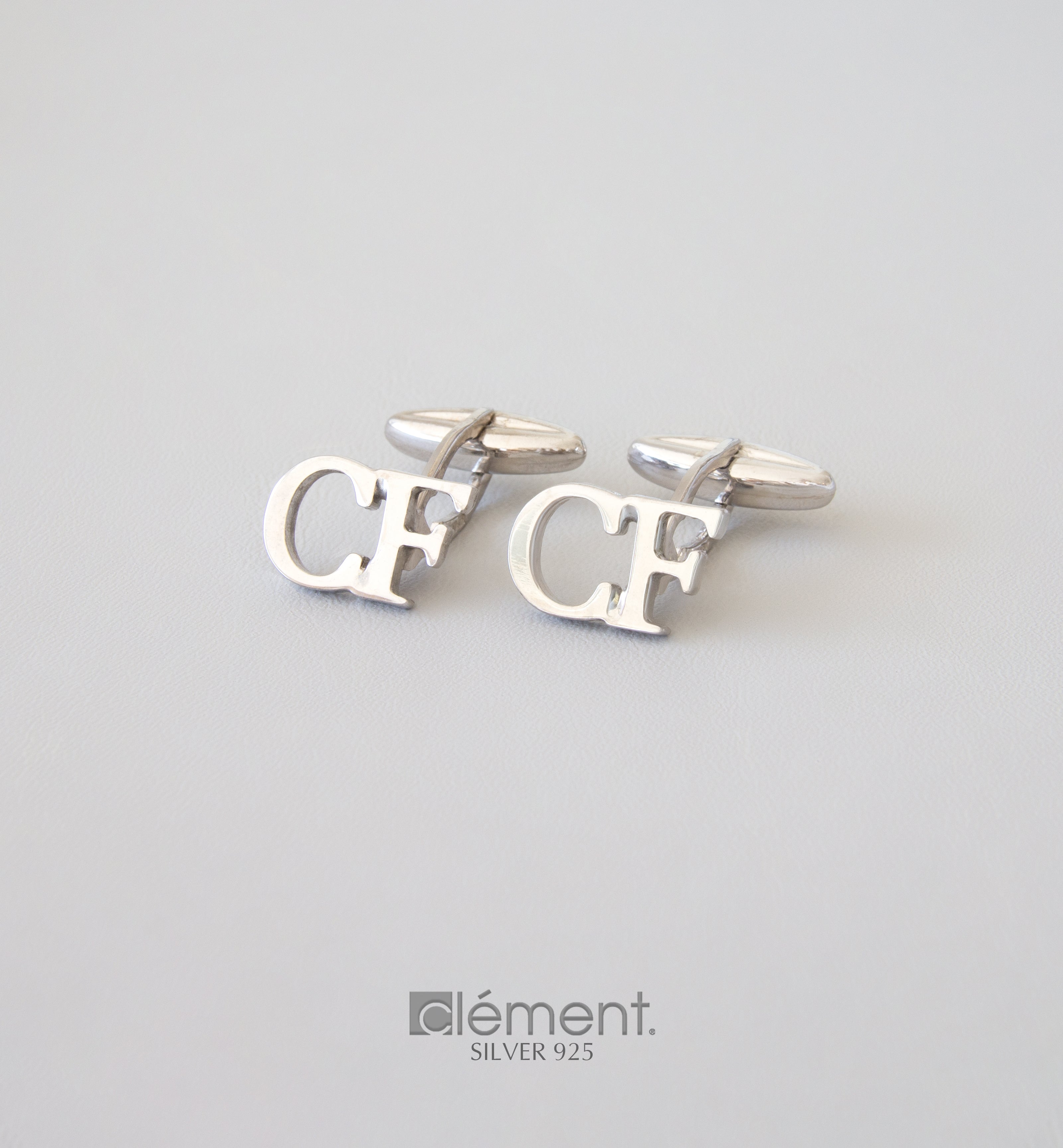 Silver 925 Initial Cufflinks