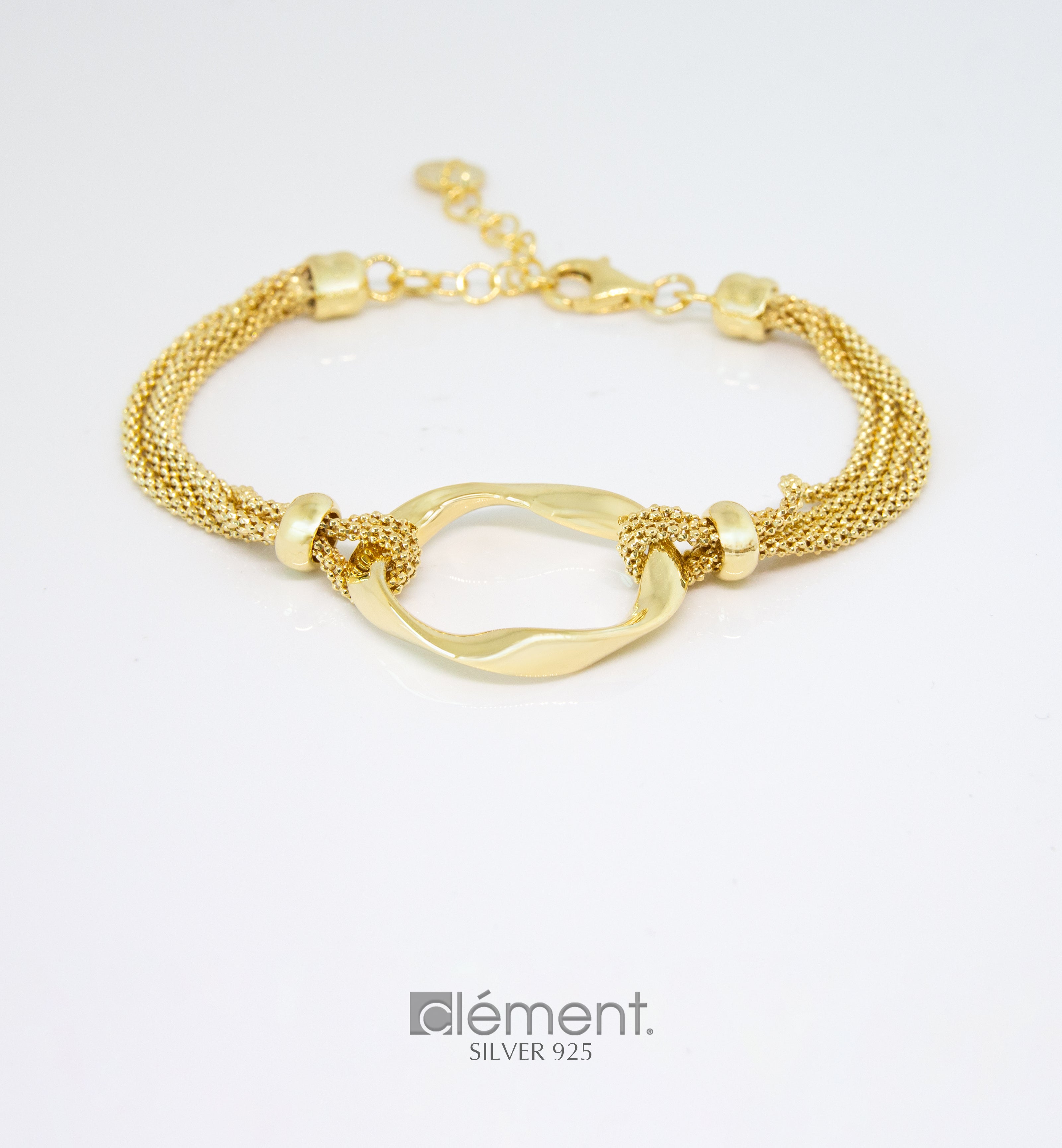 Silver 925 Circle Design Multi-Strand Bracelet