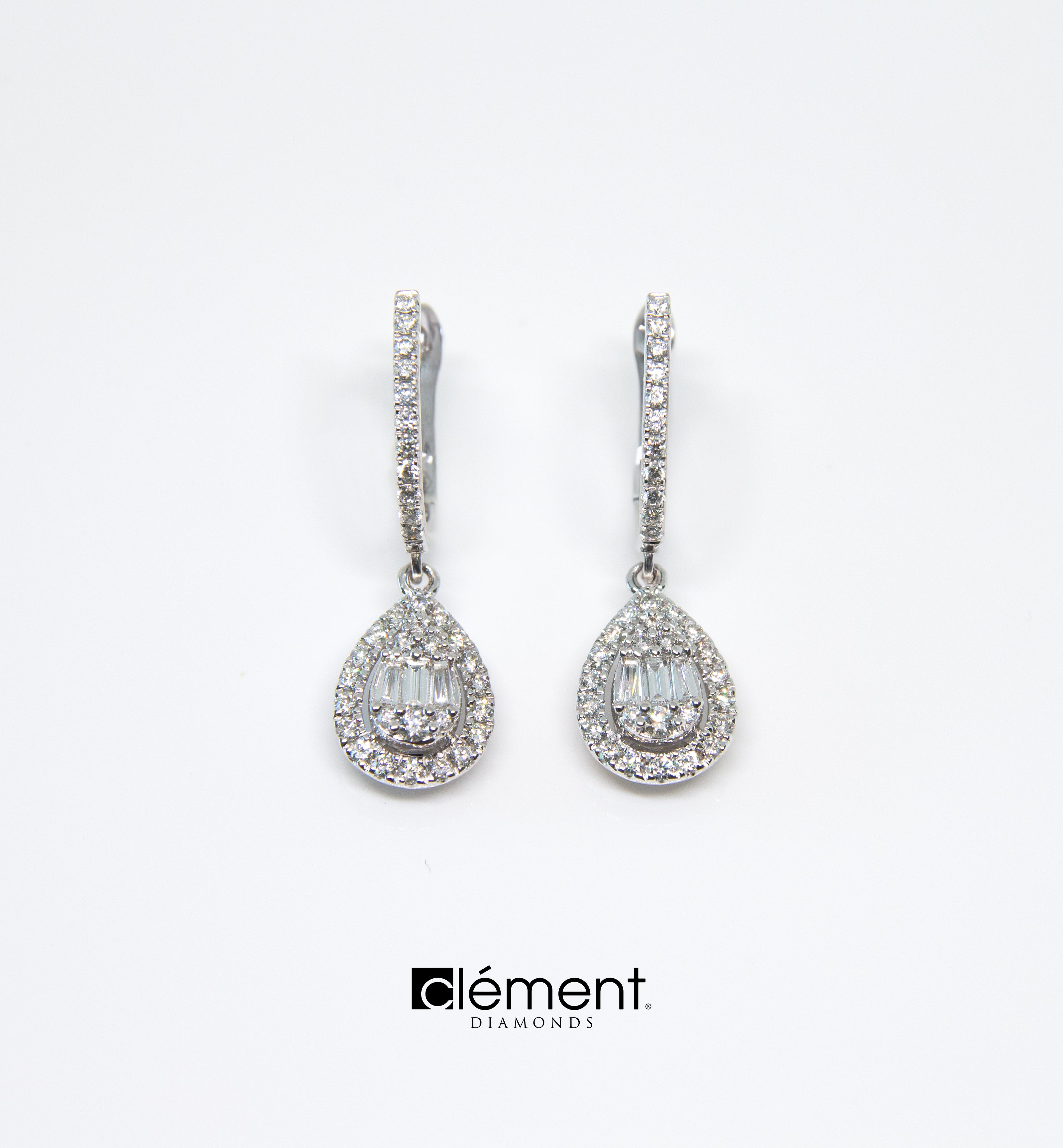 18ct White Gold Diamond Earrings