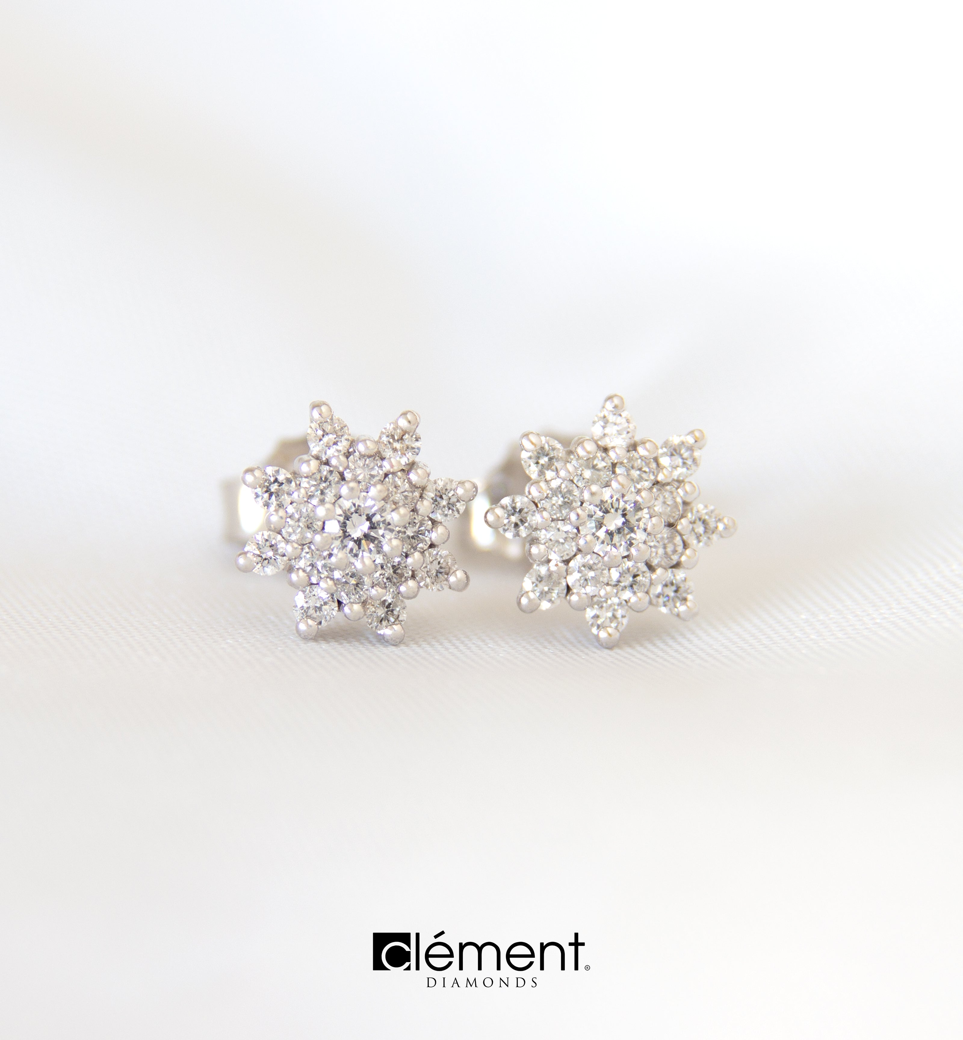 18ct White Gold Natural Diamond Earrings