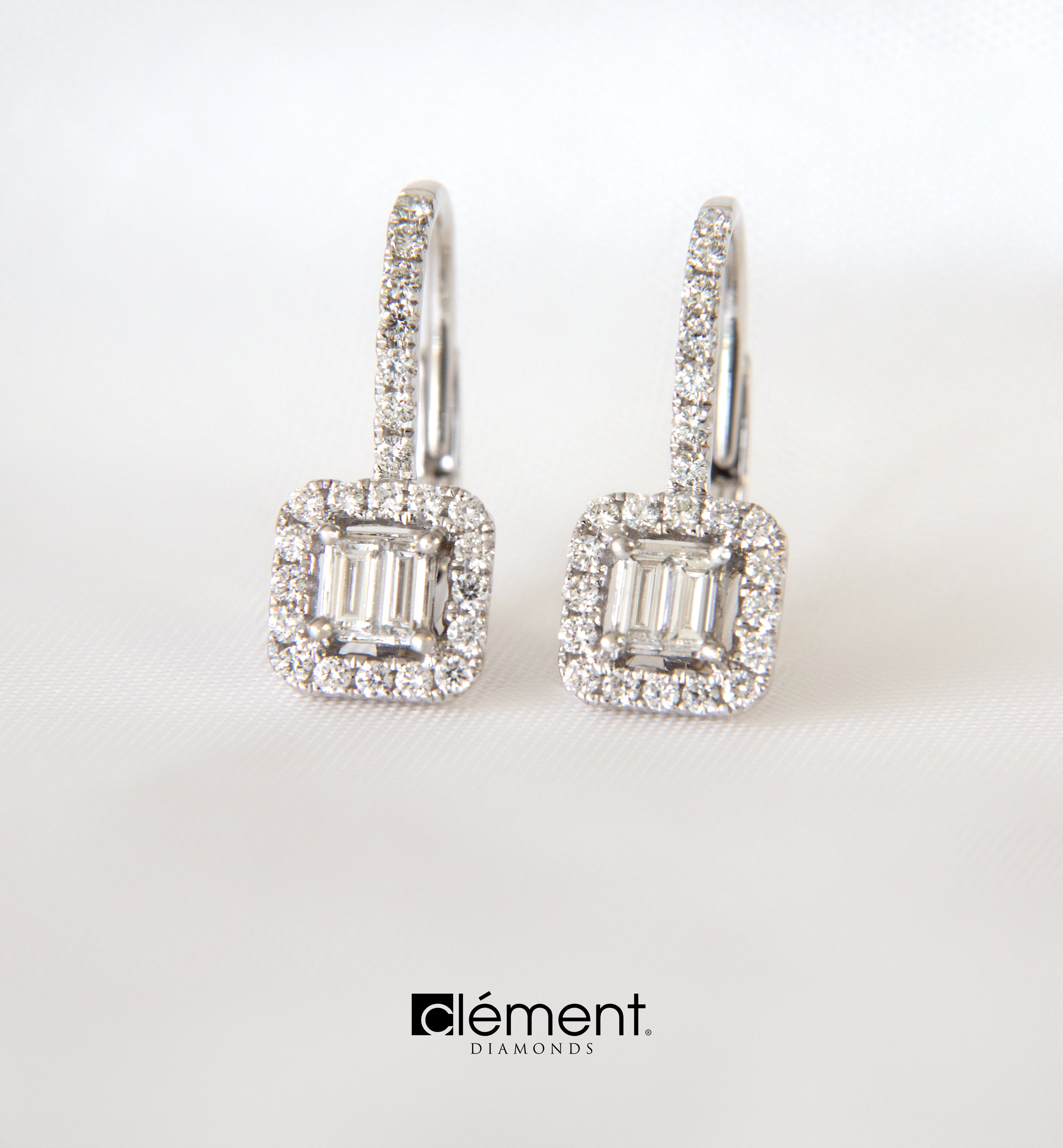 18ct White Gold Natural Diamond Earrings