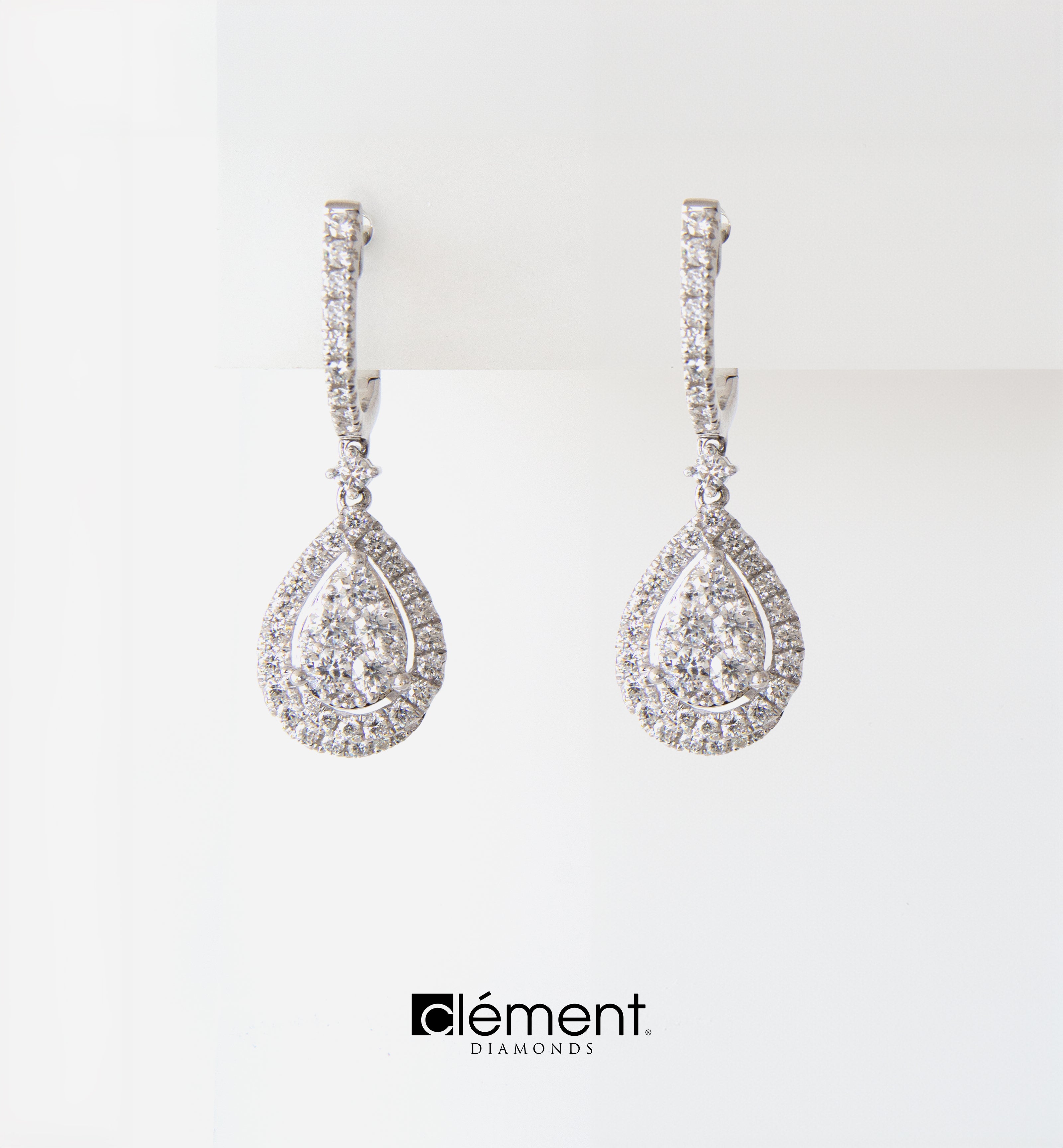 18ct White Gold Diamond Earrings