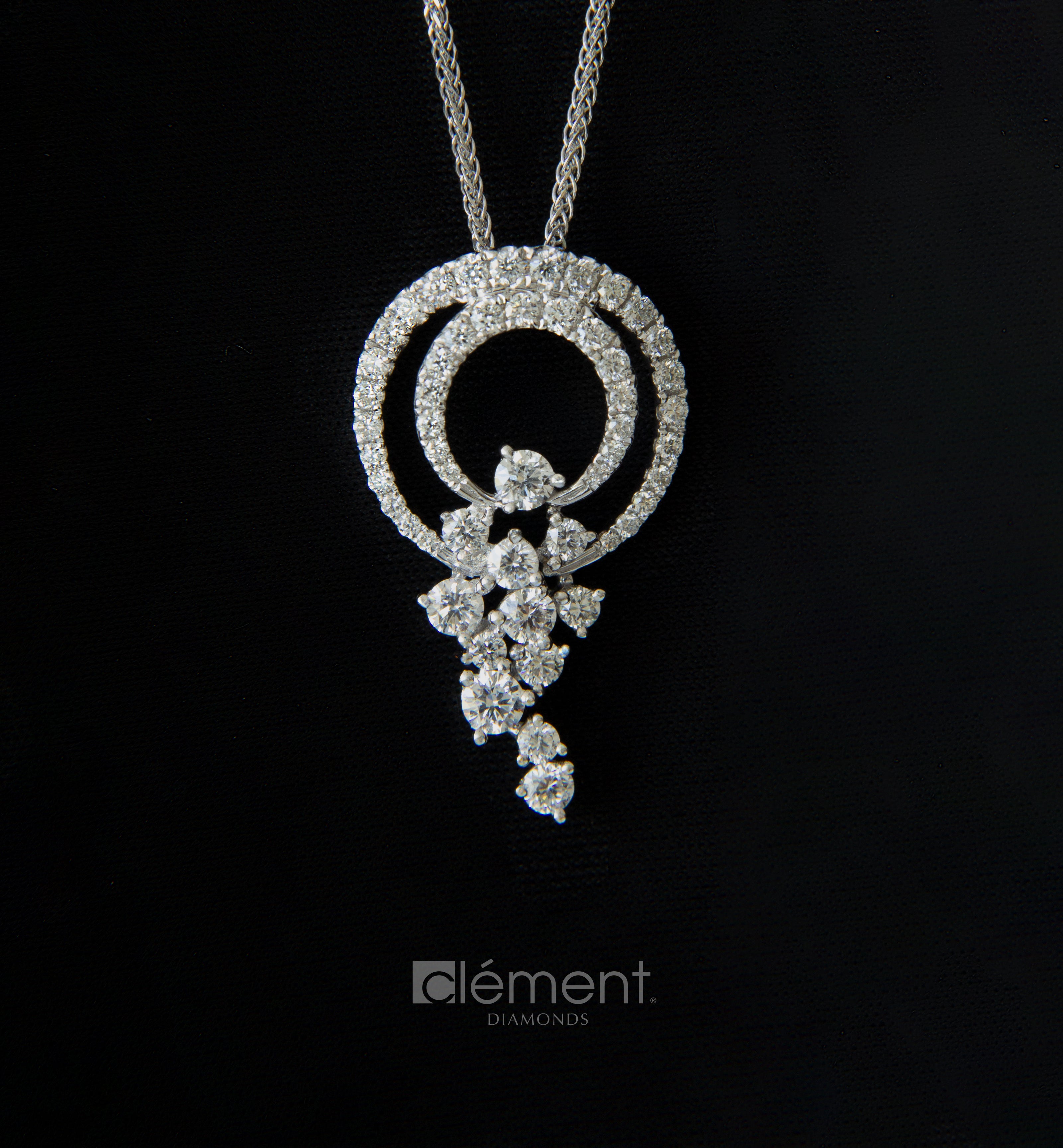 18ct White Gold Natural Diamond Design Pendant