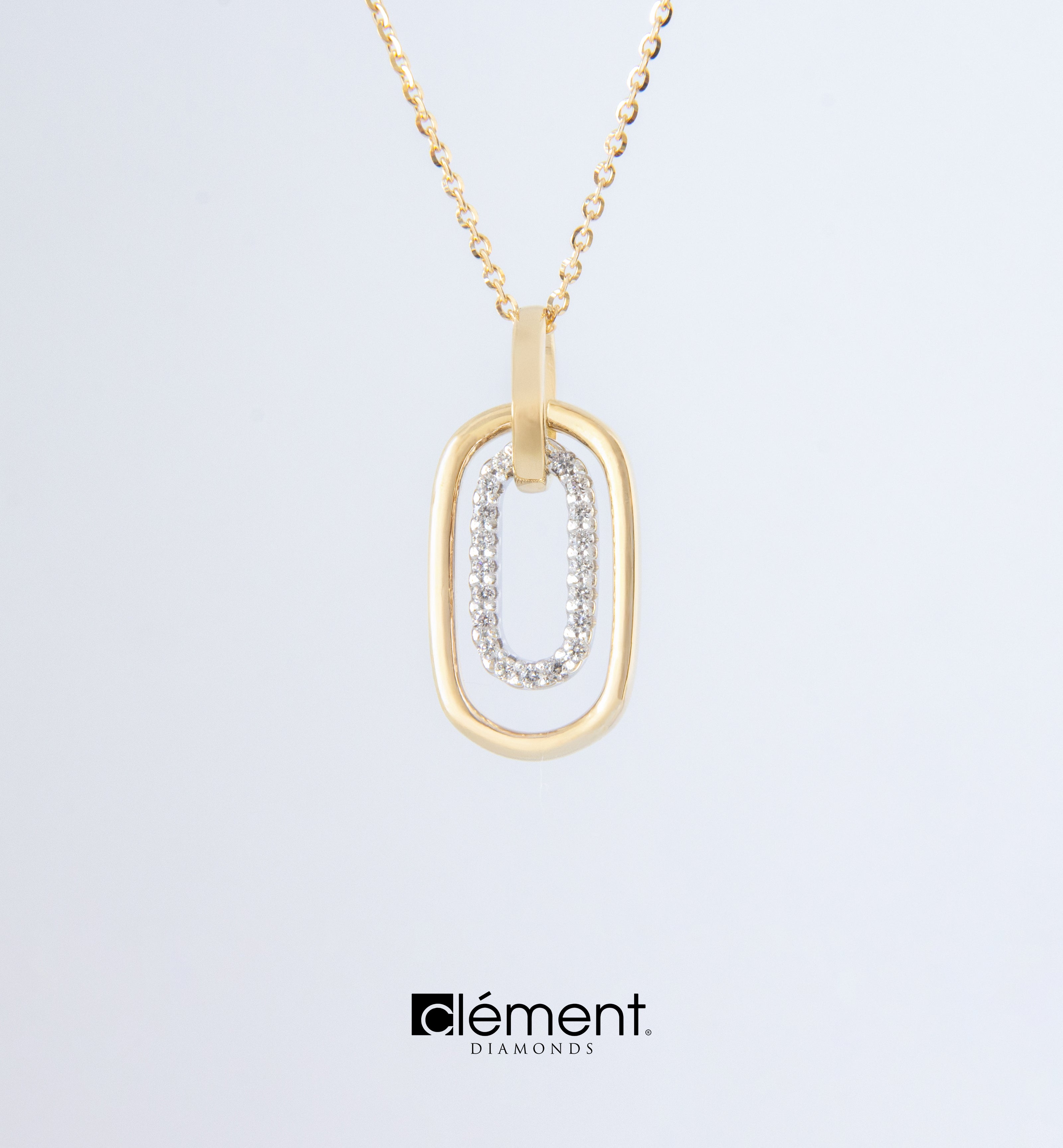 18ct Gold Two-Tone Diamond Pendant
