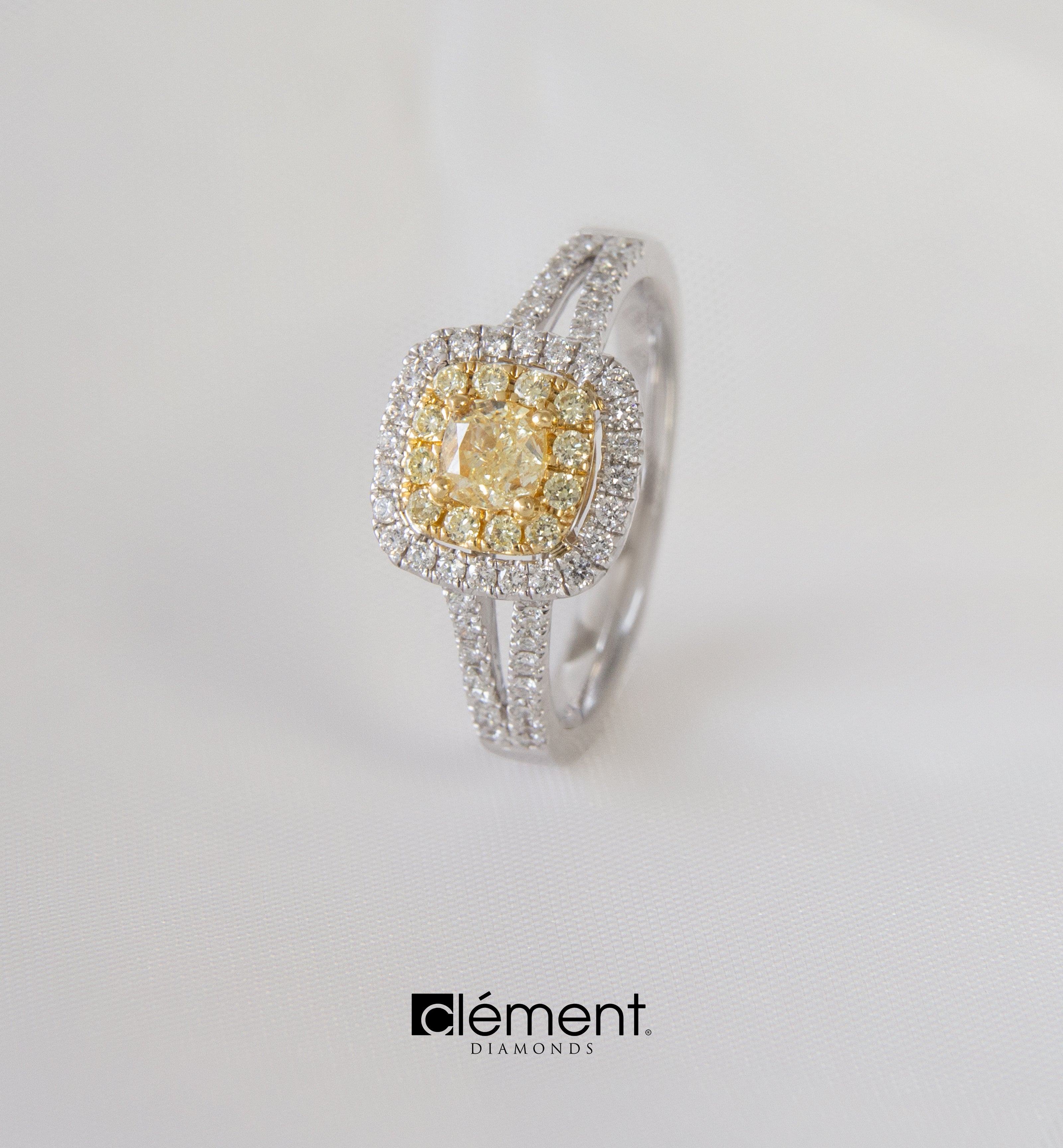 18ct Gold Natural Yellow Diamond Ring