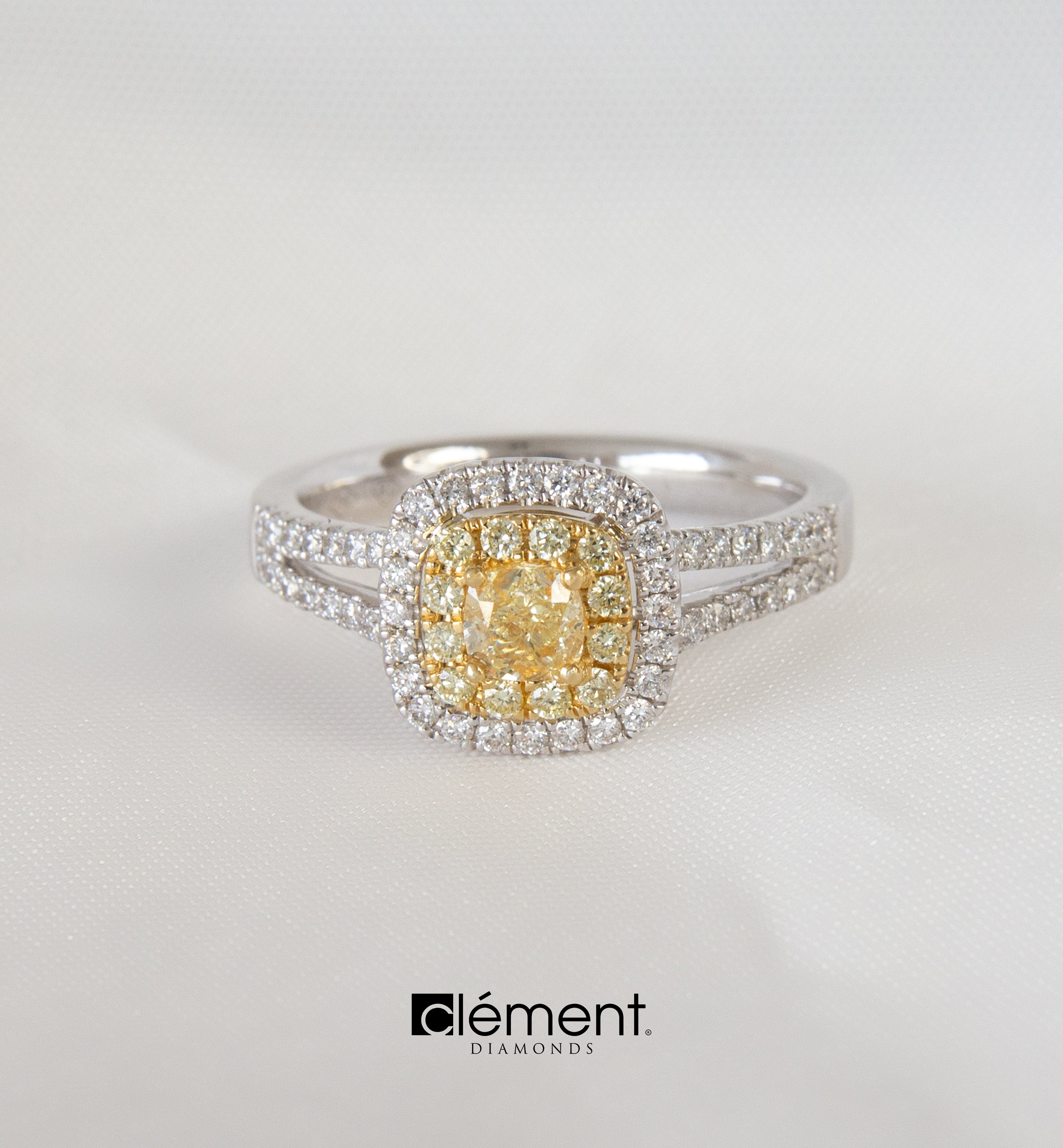 18ct Gold Natural Yellow Diamond Ring