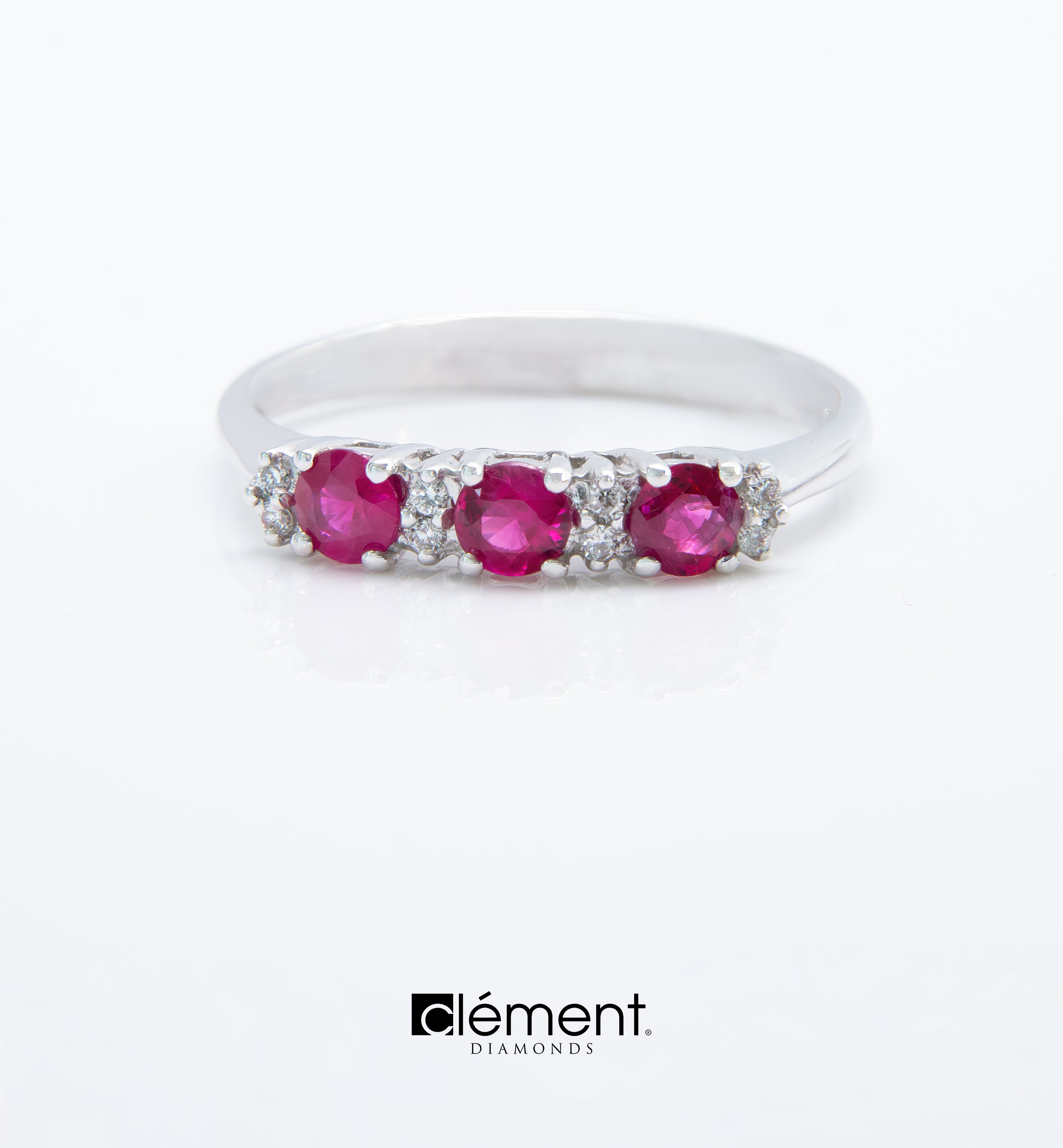18ct White Gold Diamond and Ruby Ring
