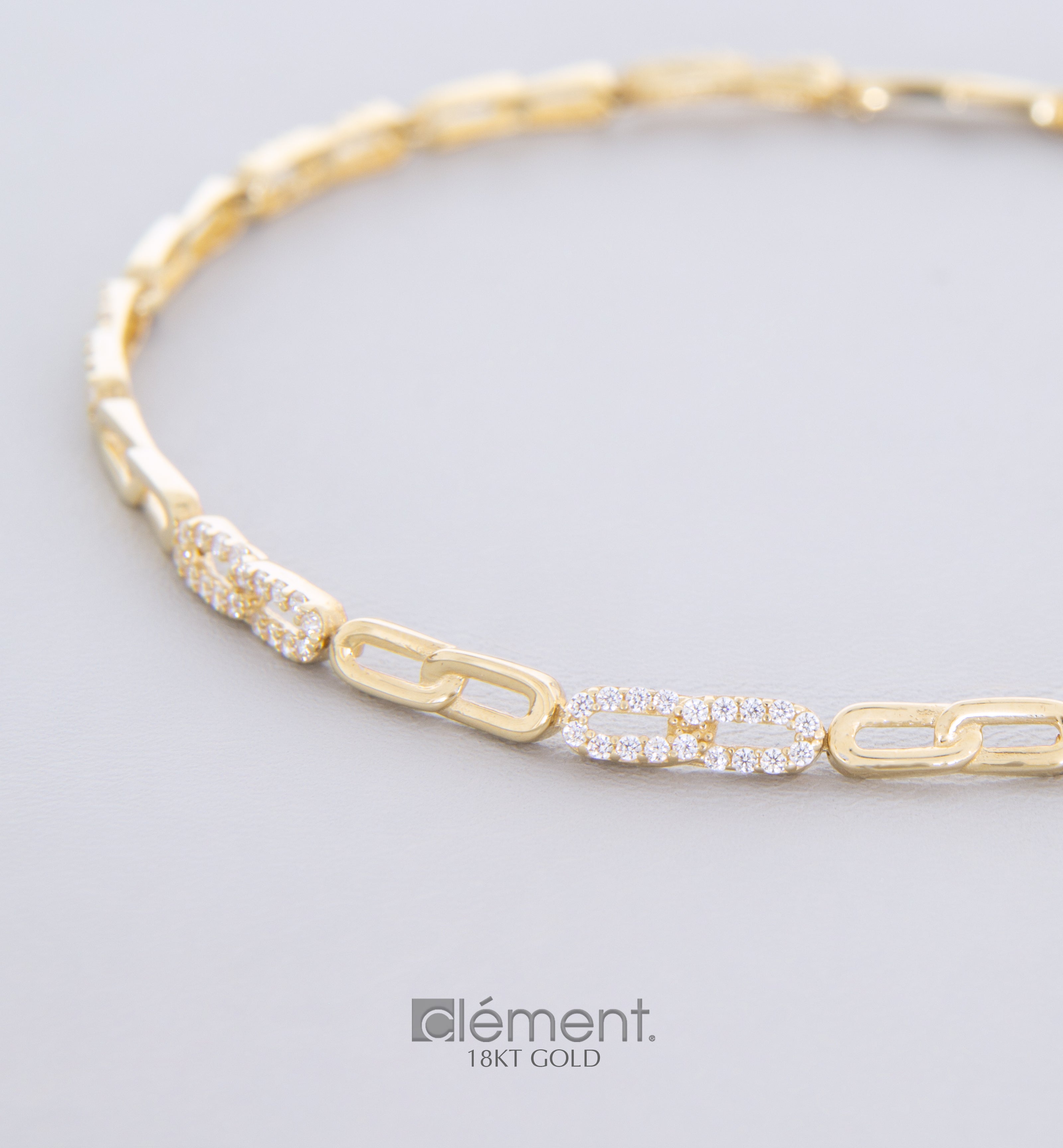 18ct Yellow Gold Infinity Bracelet with Cubic Zircon Stones