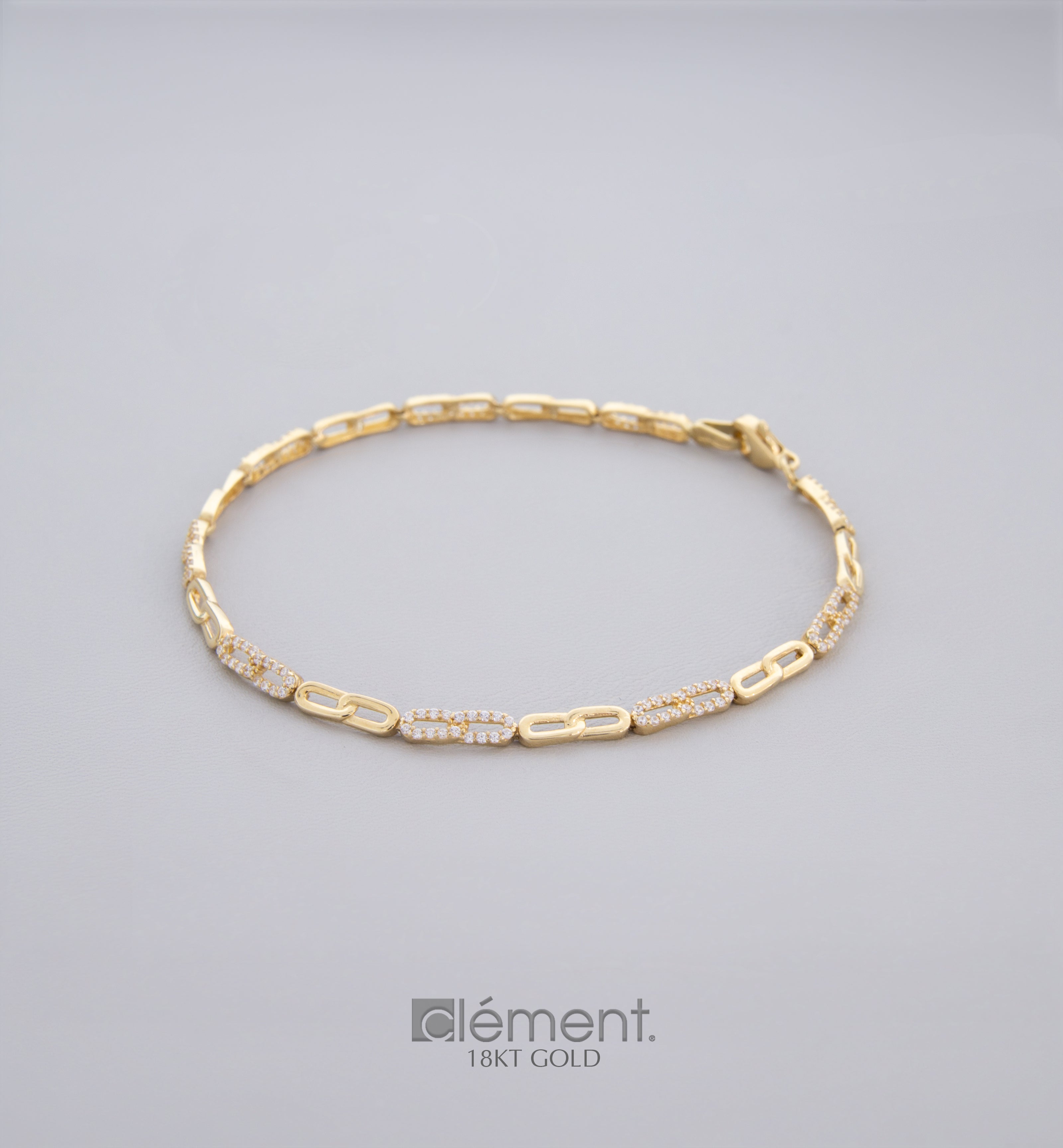 18ct Yellow Gold Infinity Bracelet with Cubic Zircon Stones