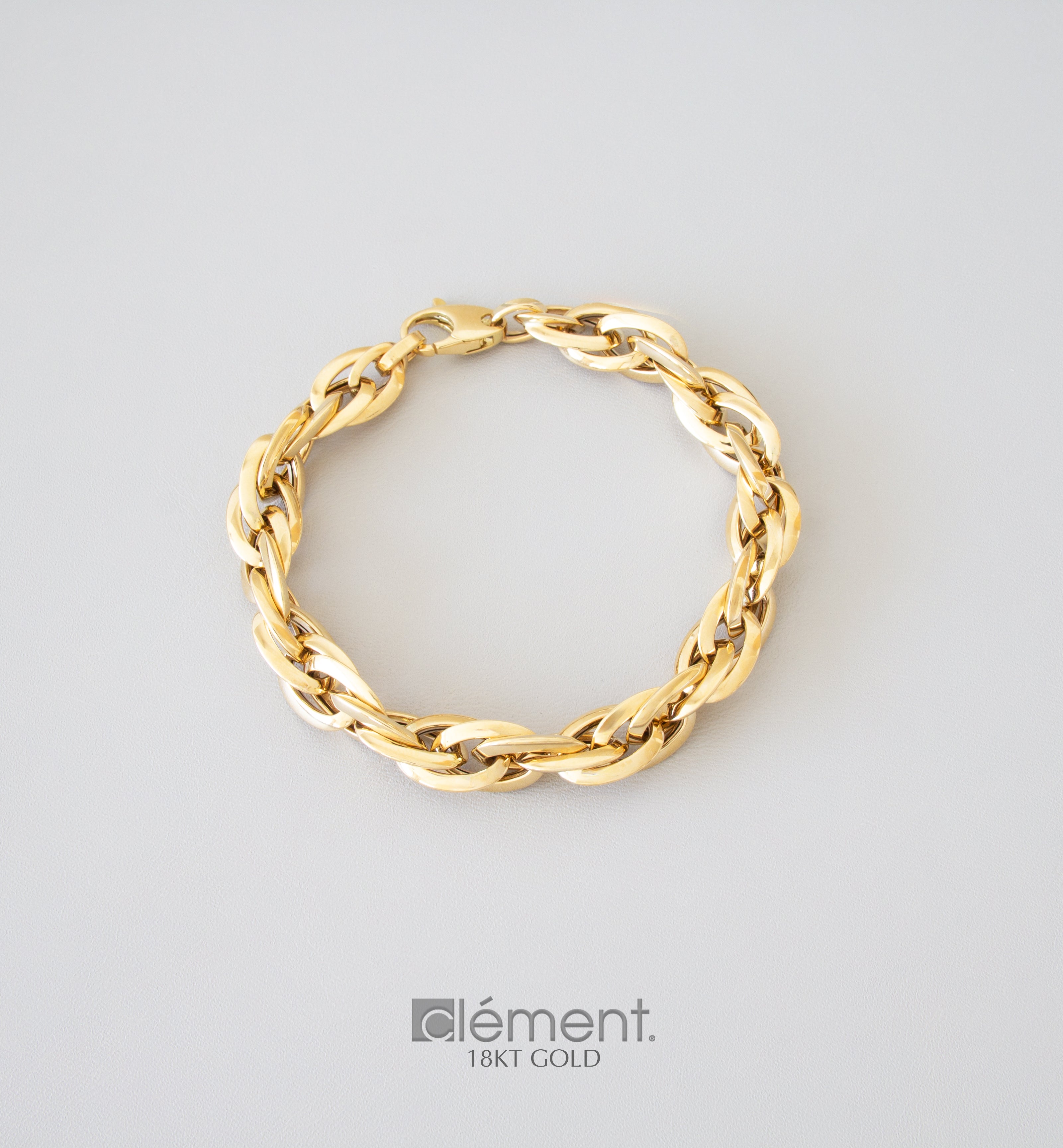 3mm 18K Gold Rope Bracelet  Bijoux Blvd
