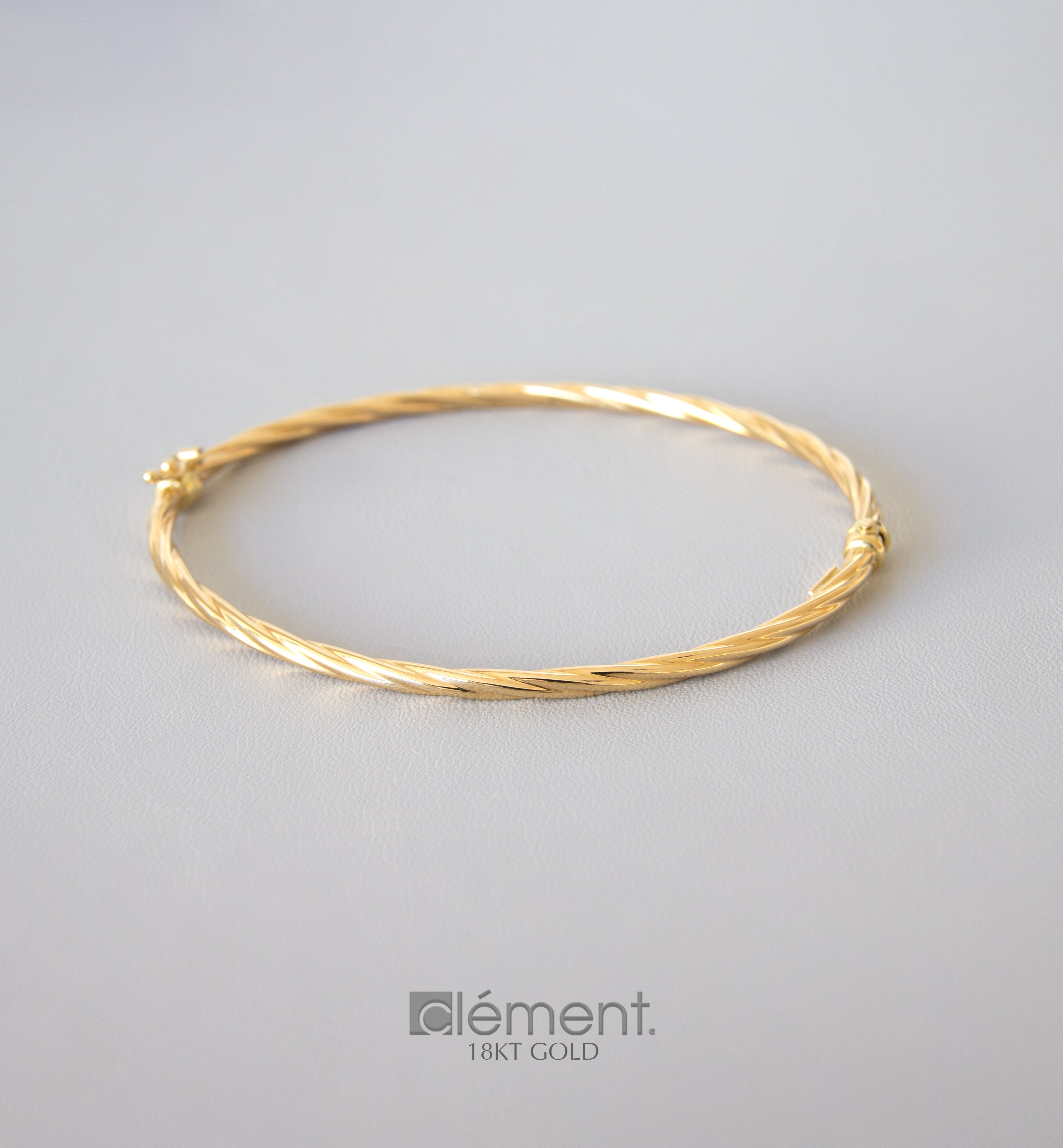 18ct Yellow Gold Twisted Design Bangle