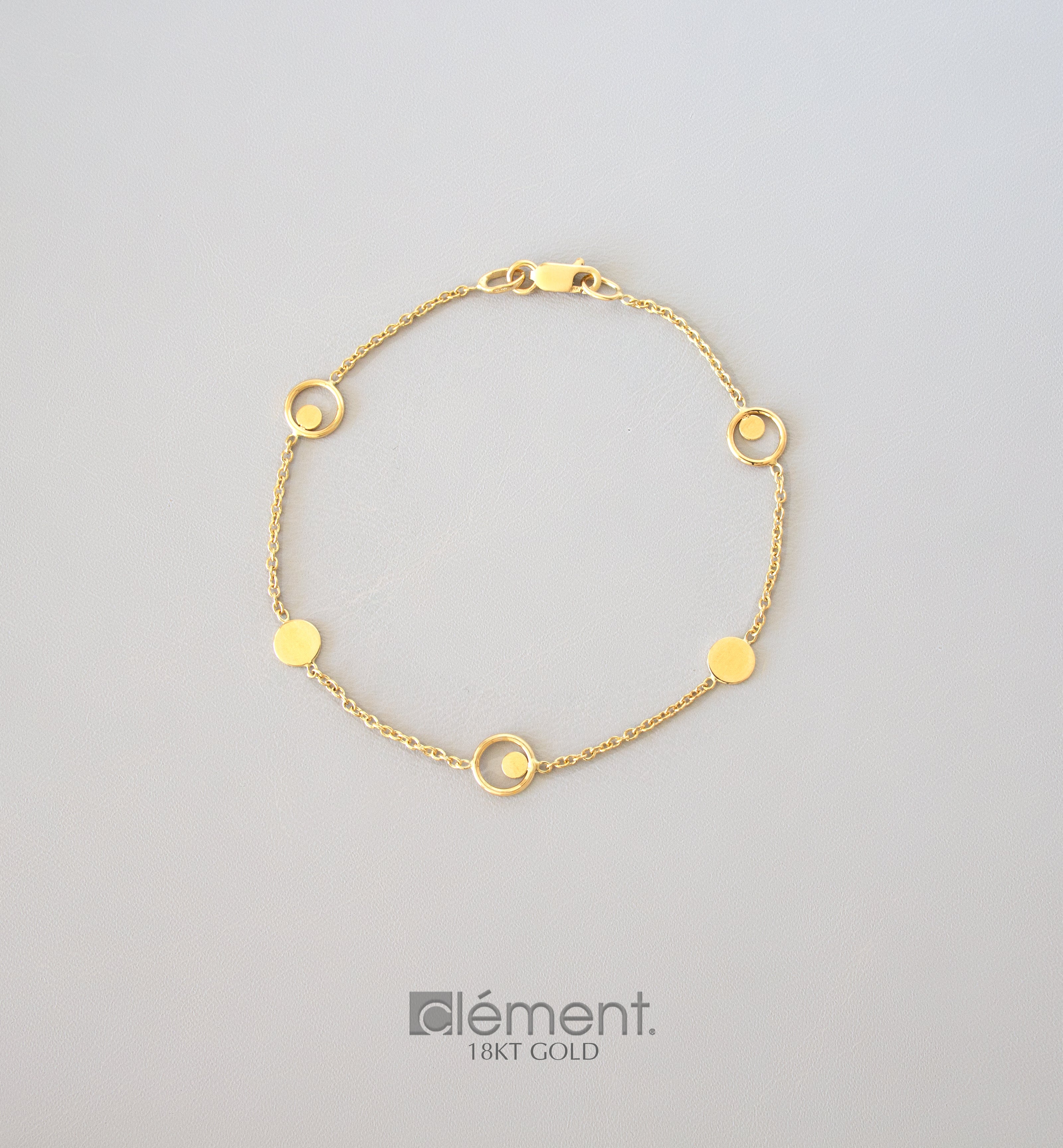 18ct Yellow Gold Circle Design Bracelet