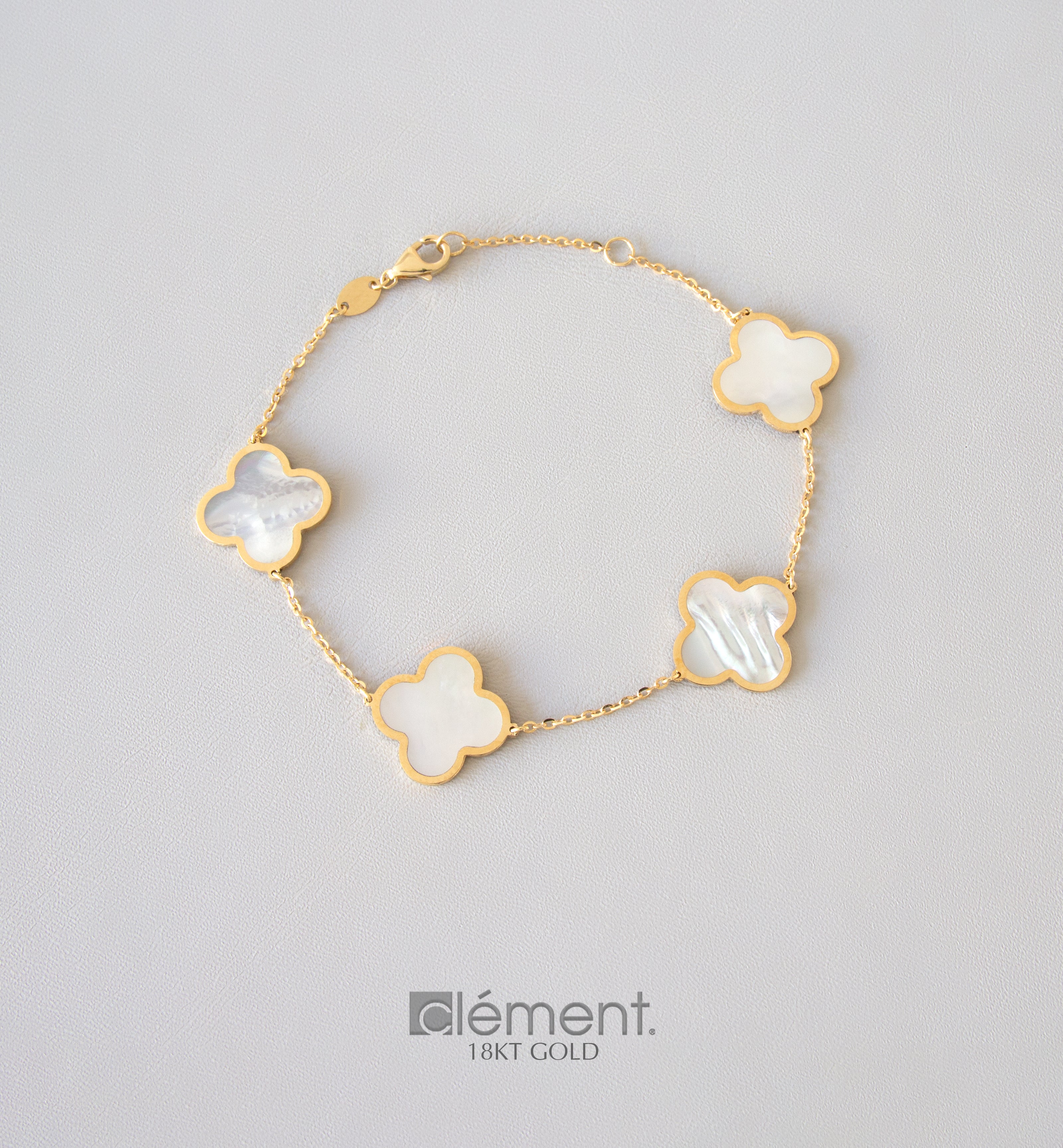 18ct Yellow Gold Bracelet with Mother of Pearl Inserts