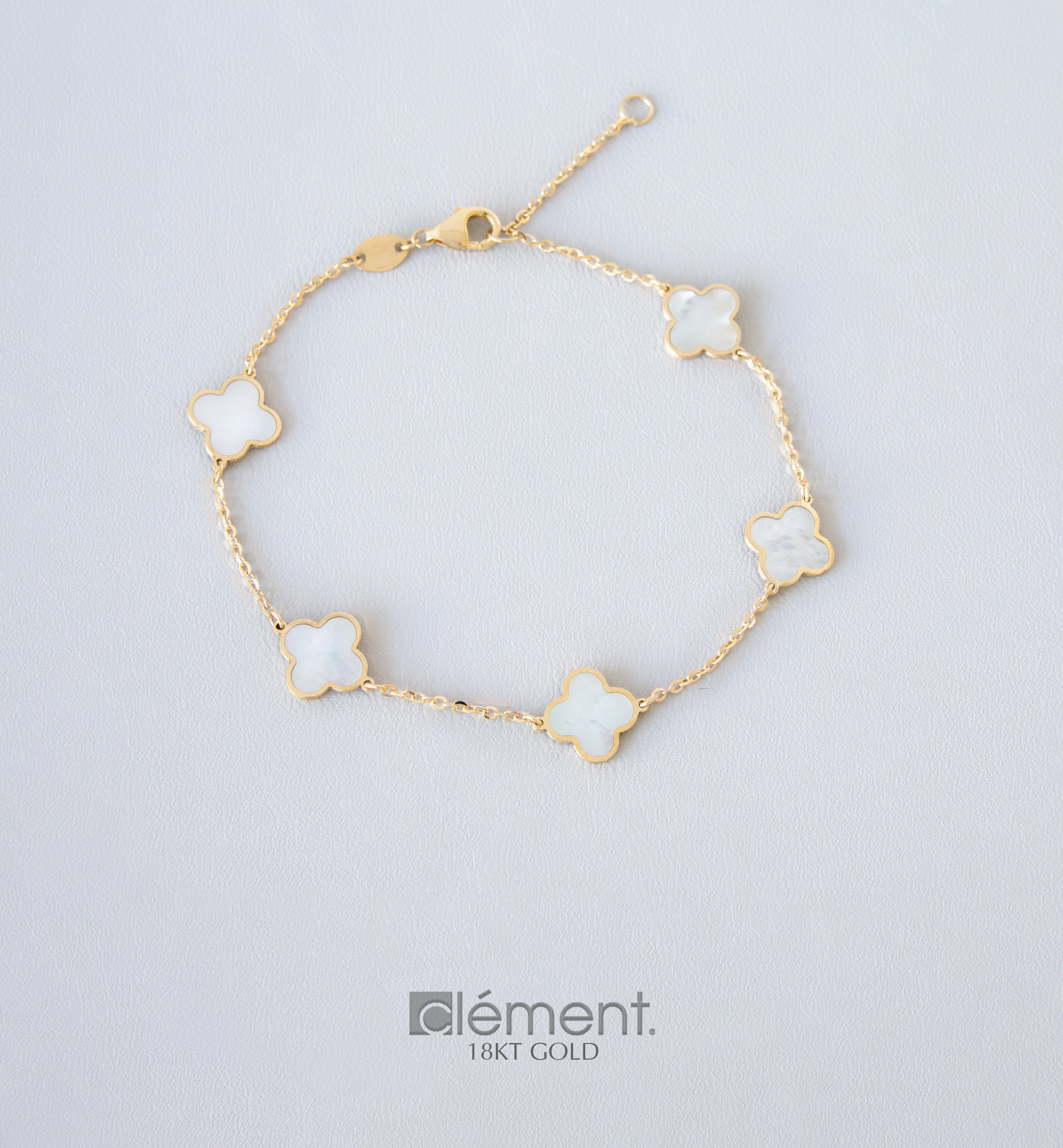 18ct Yellow Gold Bracelet with Mother of Pearl