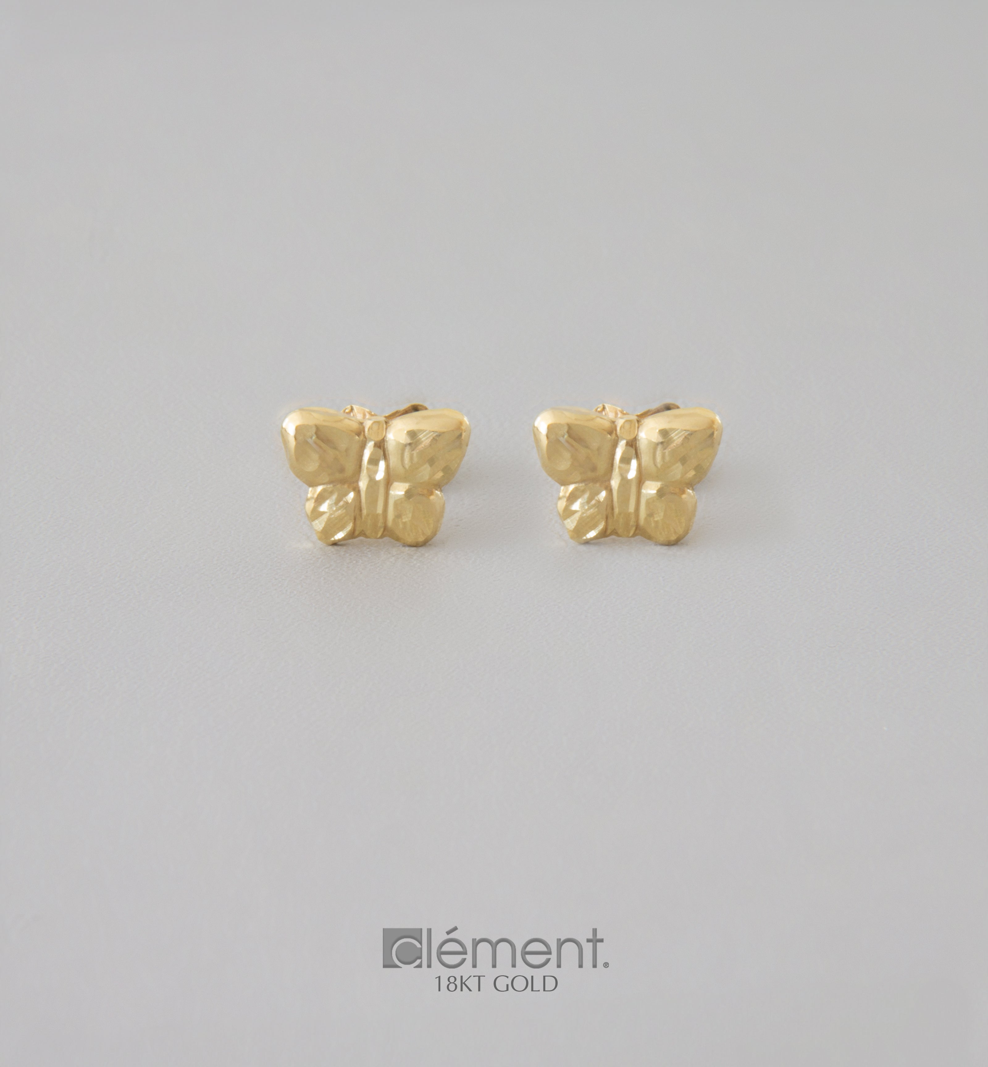 18ct Yellow Gold Butterfly Earrings