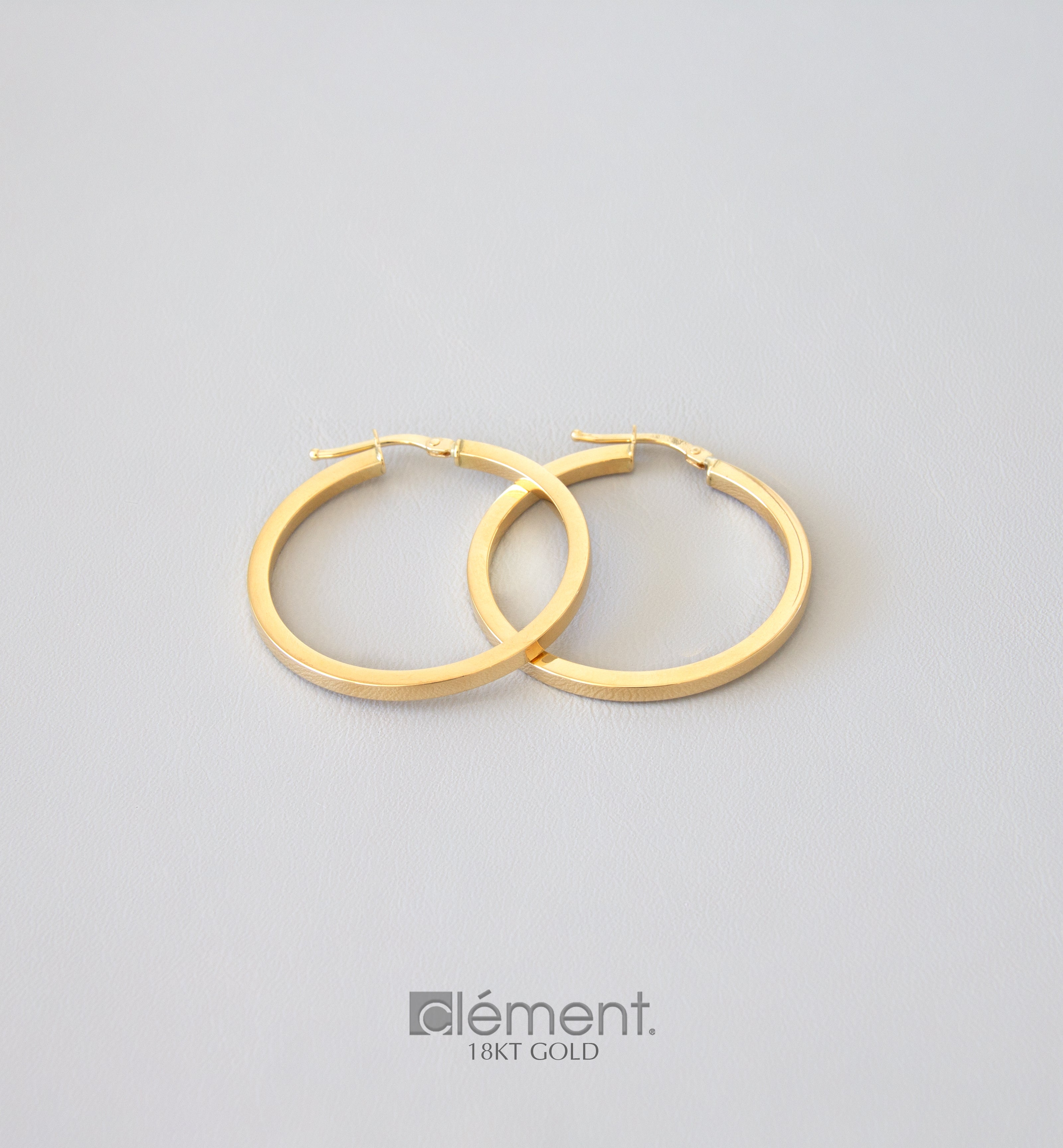 18ct Yellow Gold Flat Hoop Earrings