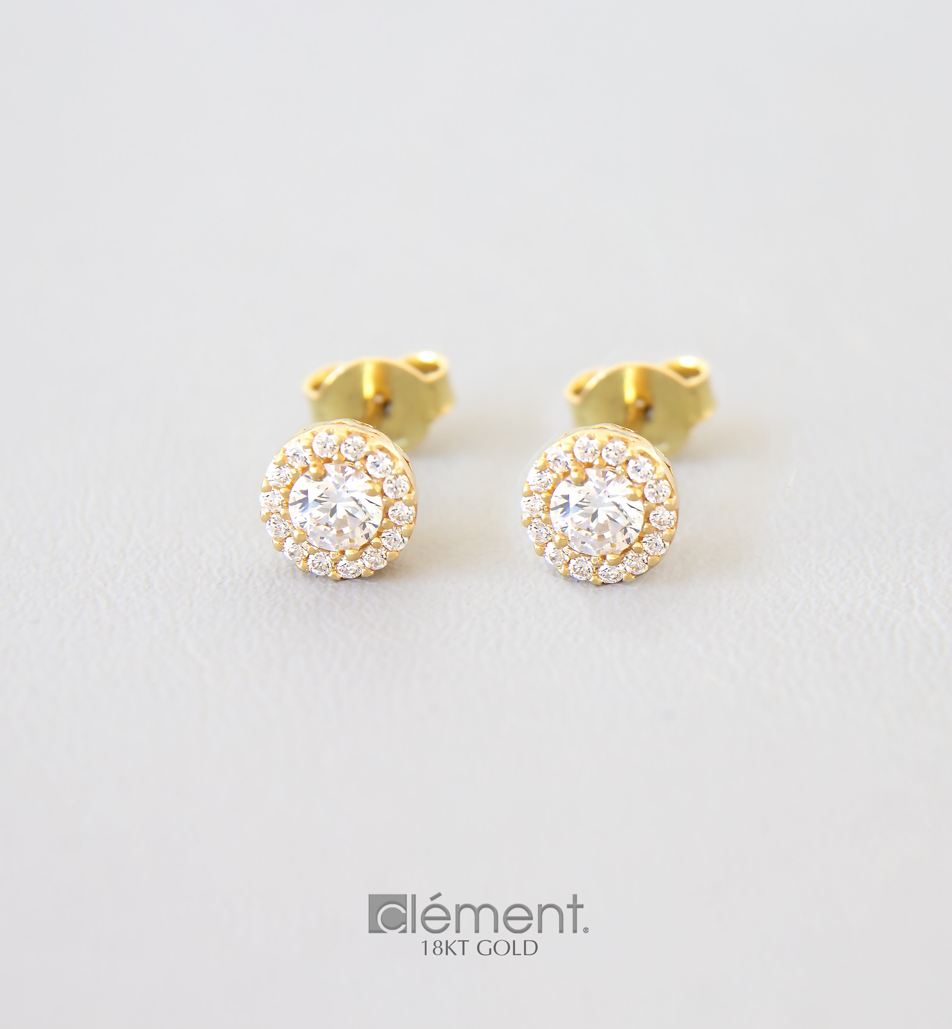 18ct Gold Earrings with Cubic Zircon Stones