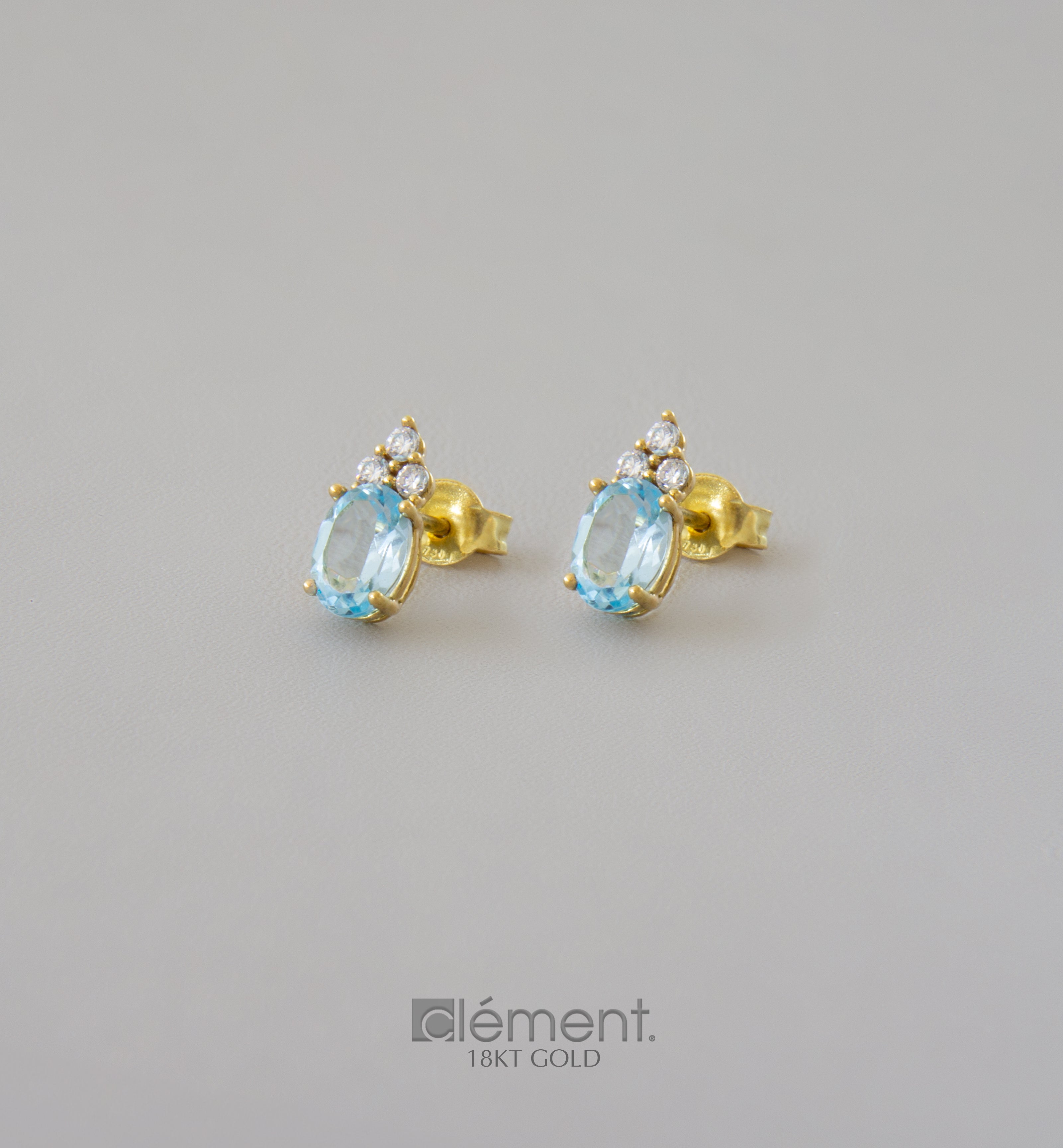 18ct Gold Earrings with CZ Stones