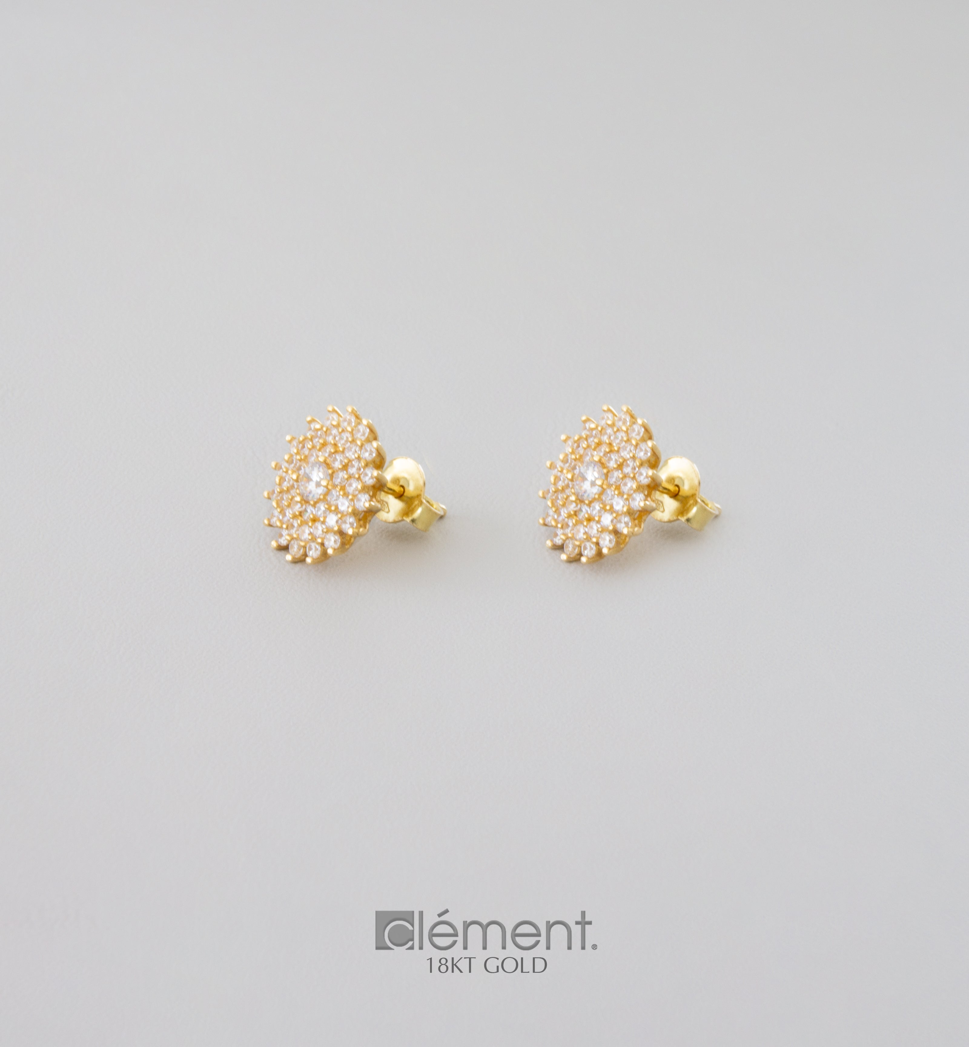 18ct Yellow Gold Earrings with Cubic Zircon Stones