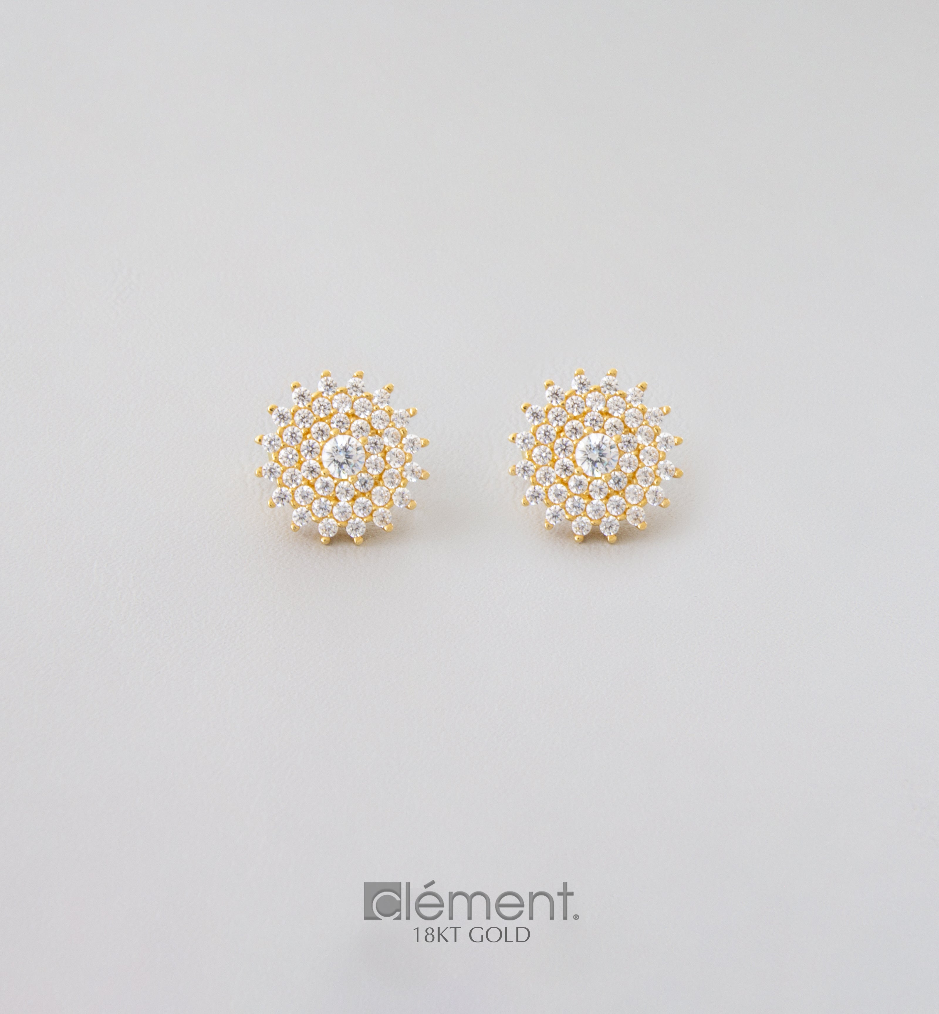 18ct Yellow Gold Earrings with Cubic Zircon Stones