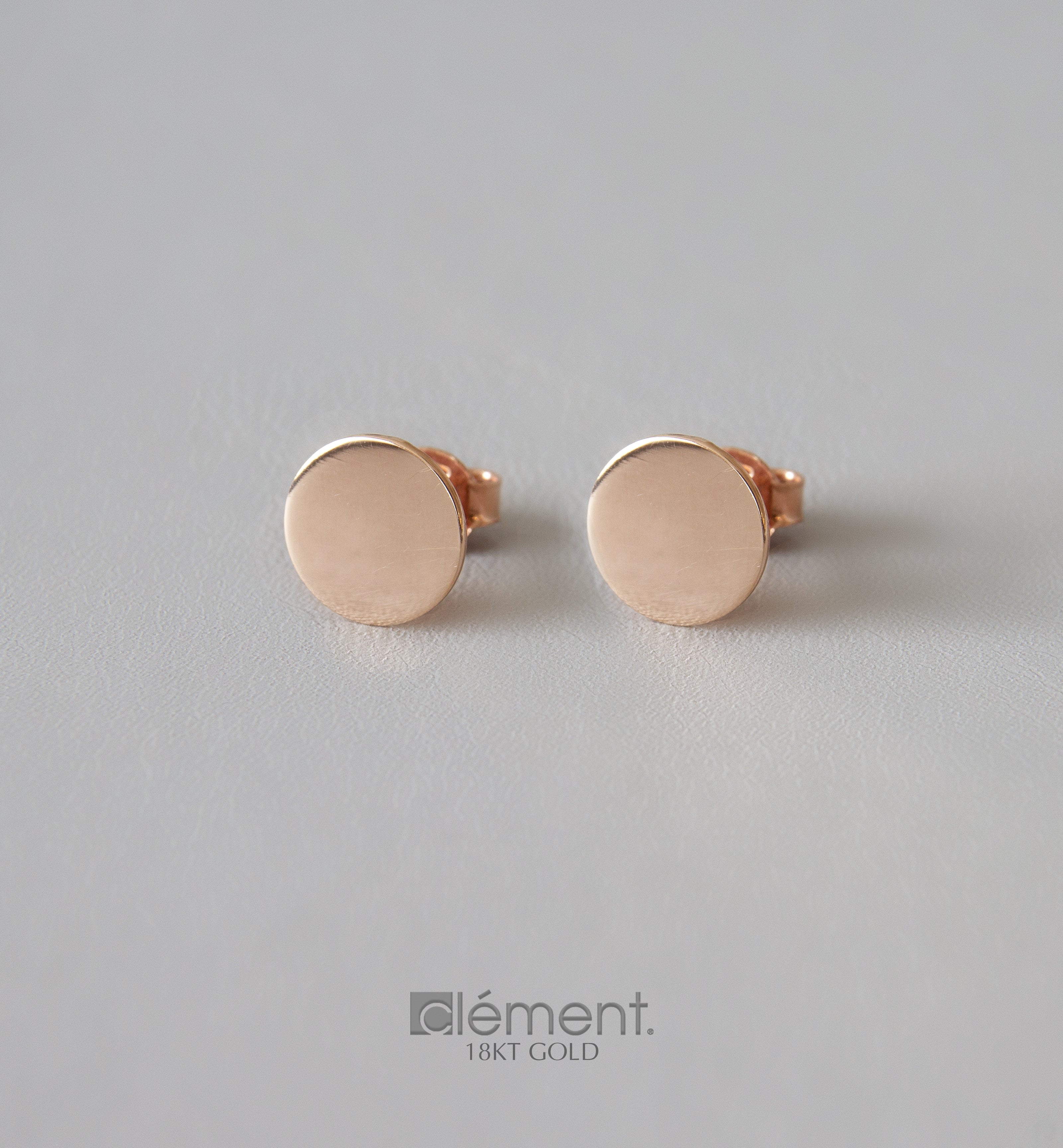 18ct Gold Flat Round Earrings
